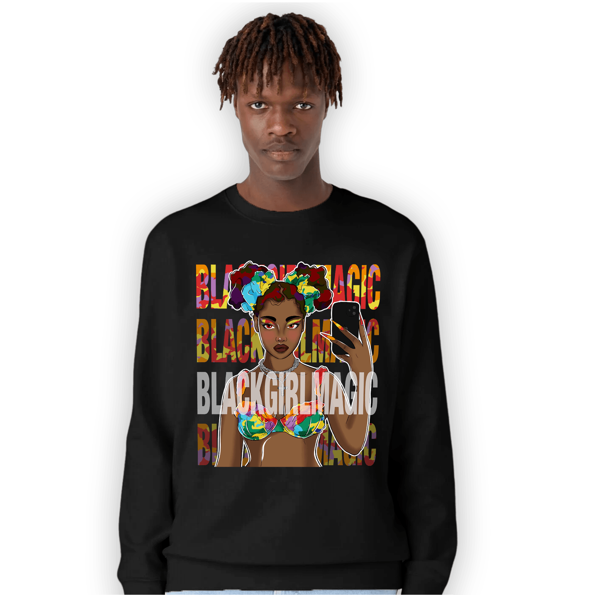 Mid GS Six Championships 1s Sweatshirt Match Black Magic Girl Selfie - NastyJamz