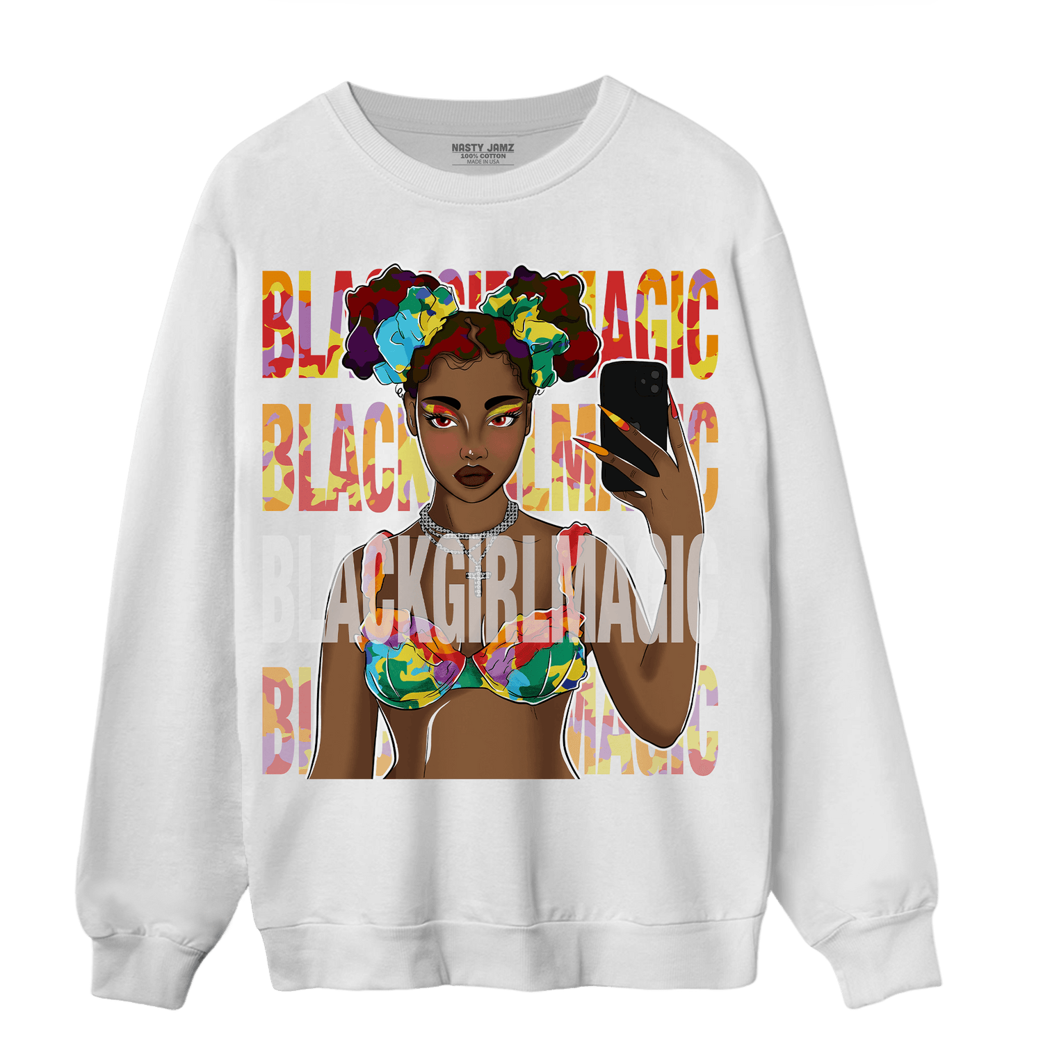 Mid GS Six Championships 1s Sweatshirt Match Black Magic Girl Selfie - NastyJamz