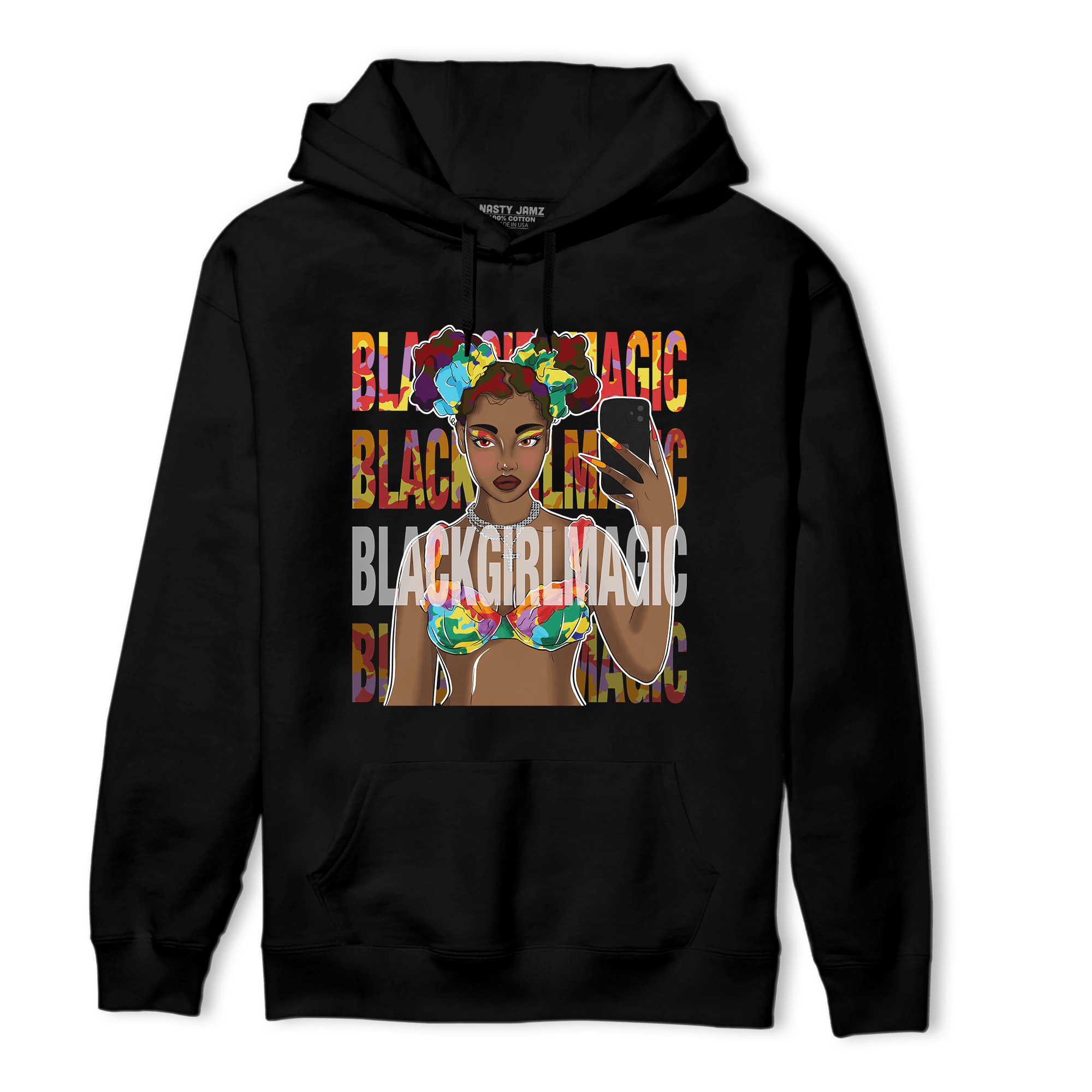 Mid GS Six Championships 1s Hoodie Match Black Magic Girl Selfie - NastyJamz
