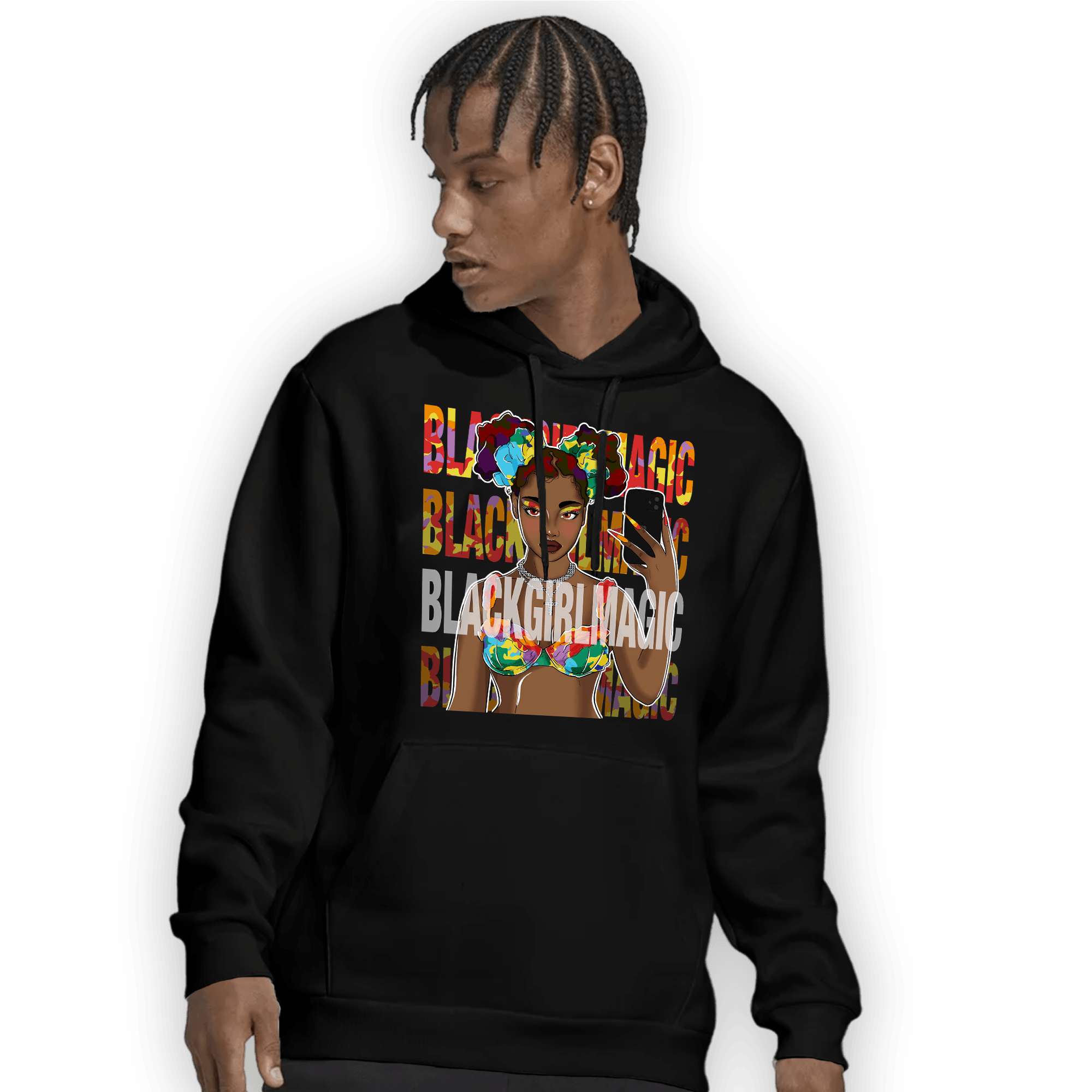 Mid GS Six Championships 1s Hoodie Match Black Magic Girl Selfie - NastyJamz