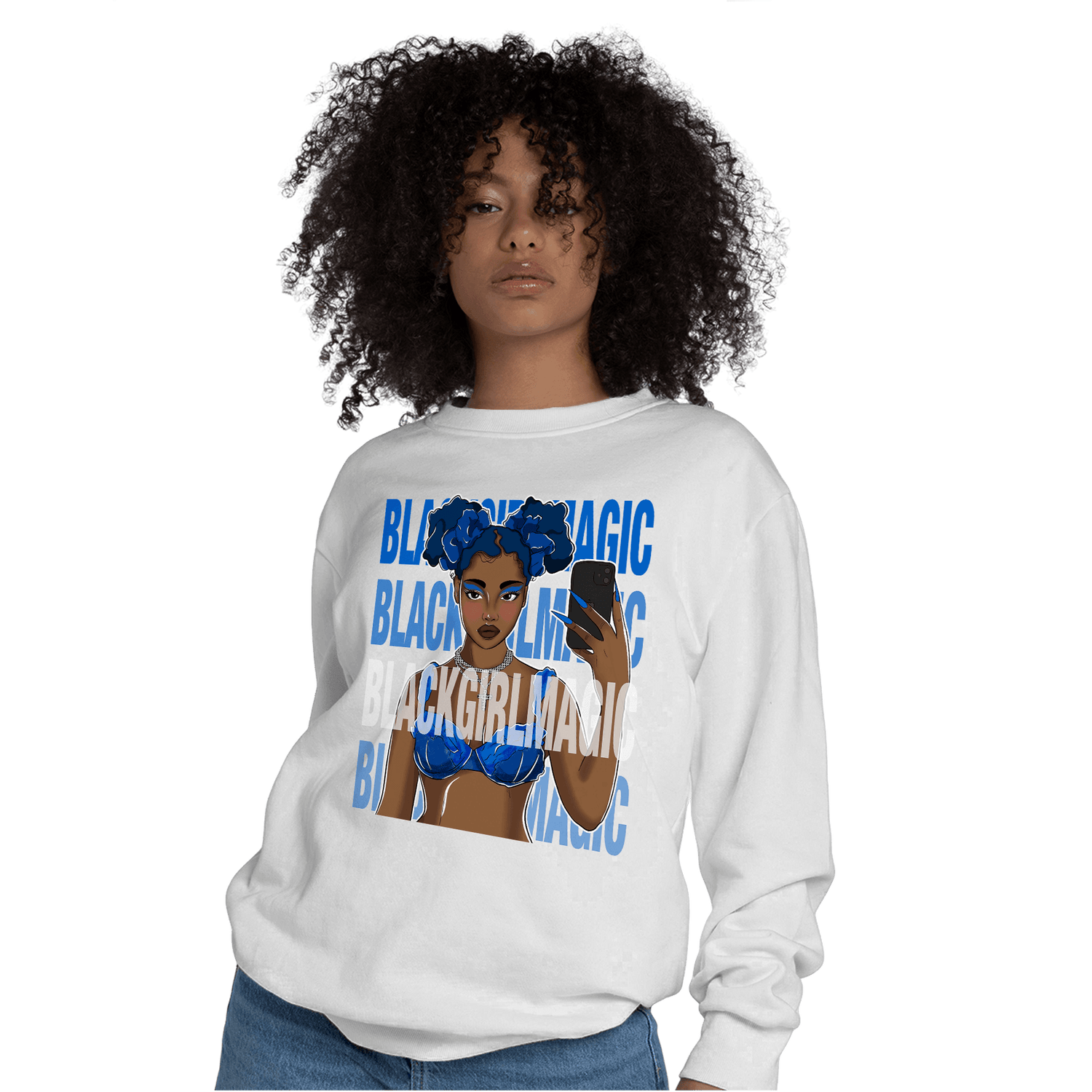 Royal Reimagined 1s Sweatshirt Match Black Magic Girl Selfie - NastyJamz