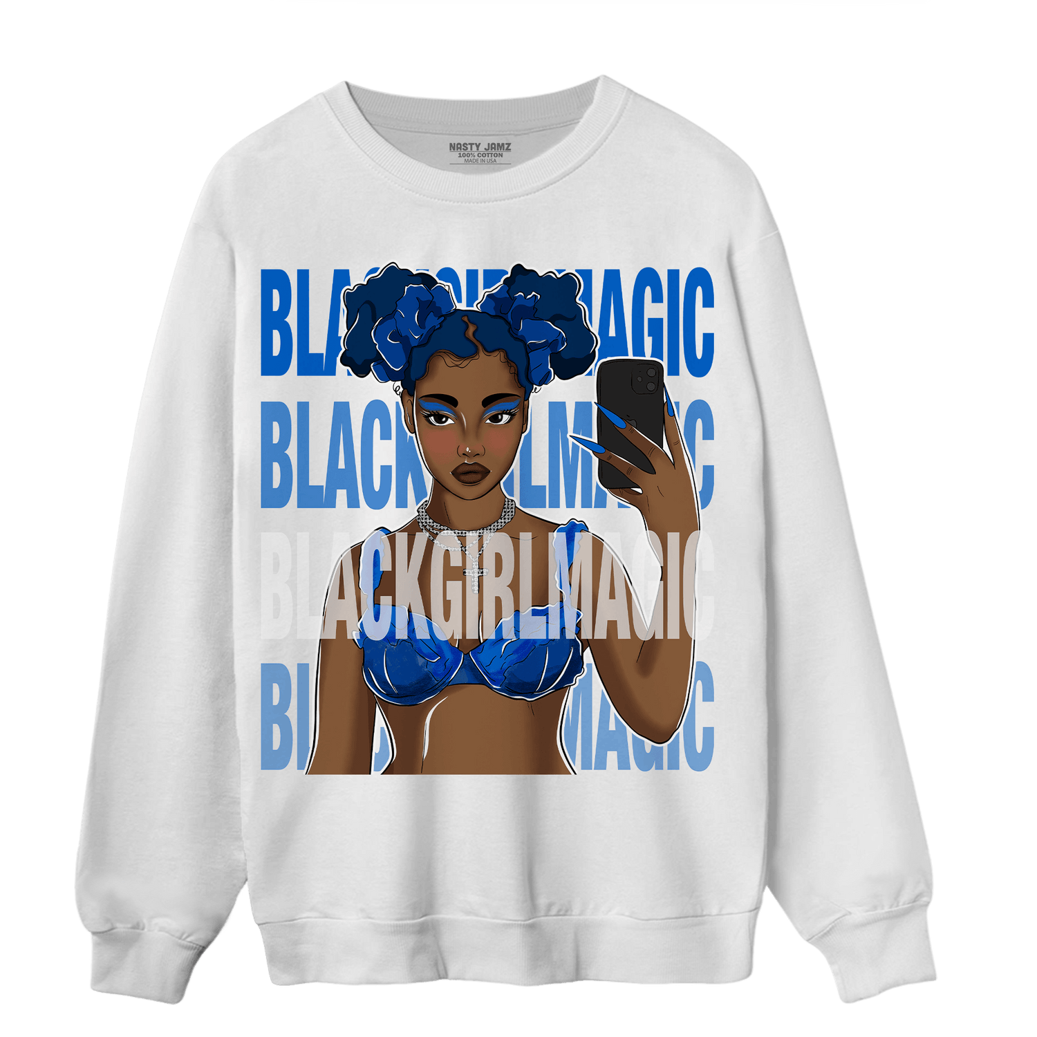 Royal Reimagined 1s Sweatshirt Match Black Magic Girl Selfie - NastyJamz