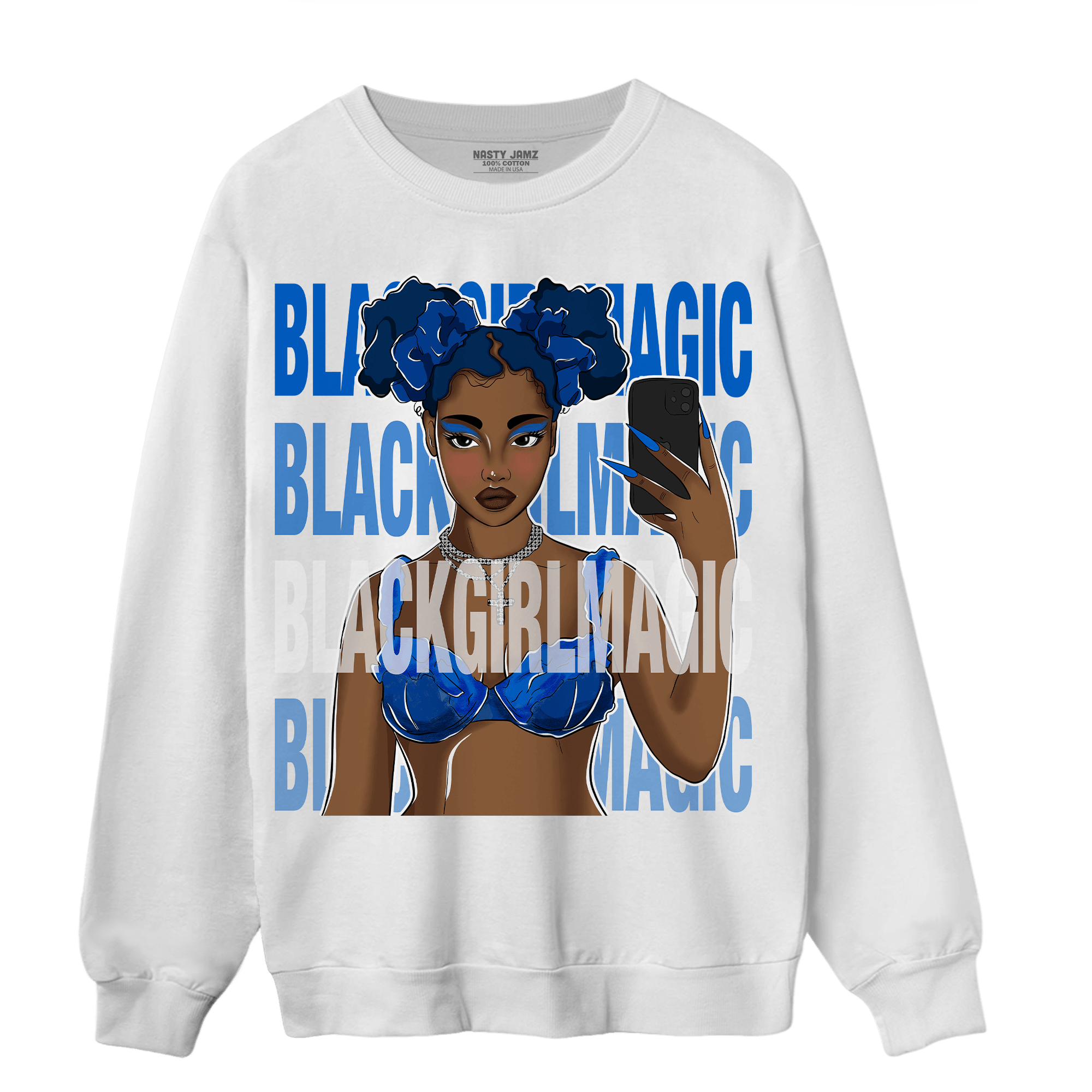 Royal Reimagined 1s Sweatshirt Match Black Magic Girl Selfie - NastyJamz