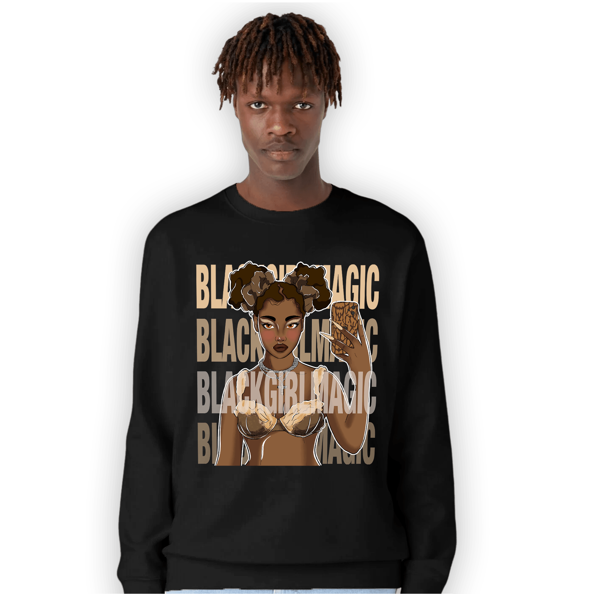 Palomino 3s Sweatshirt Match Black Magic Girl Selfie - NastyJamz
