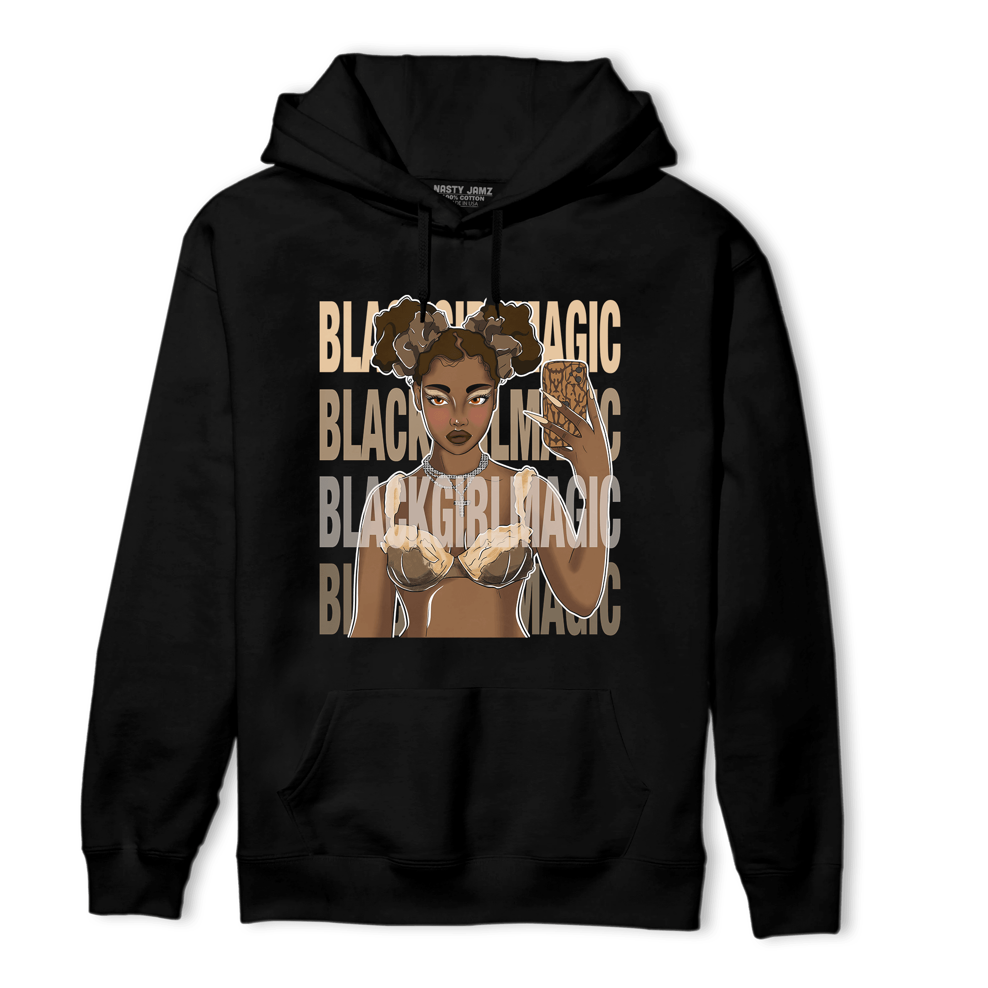 Palomino 3s Hoodie Match Black Magic Girl Selfie - NastyJamz