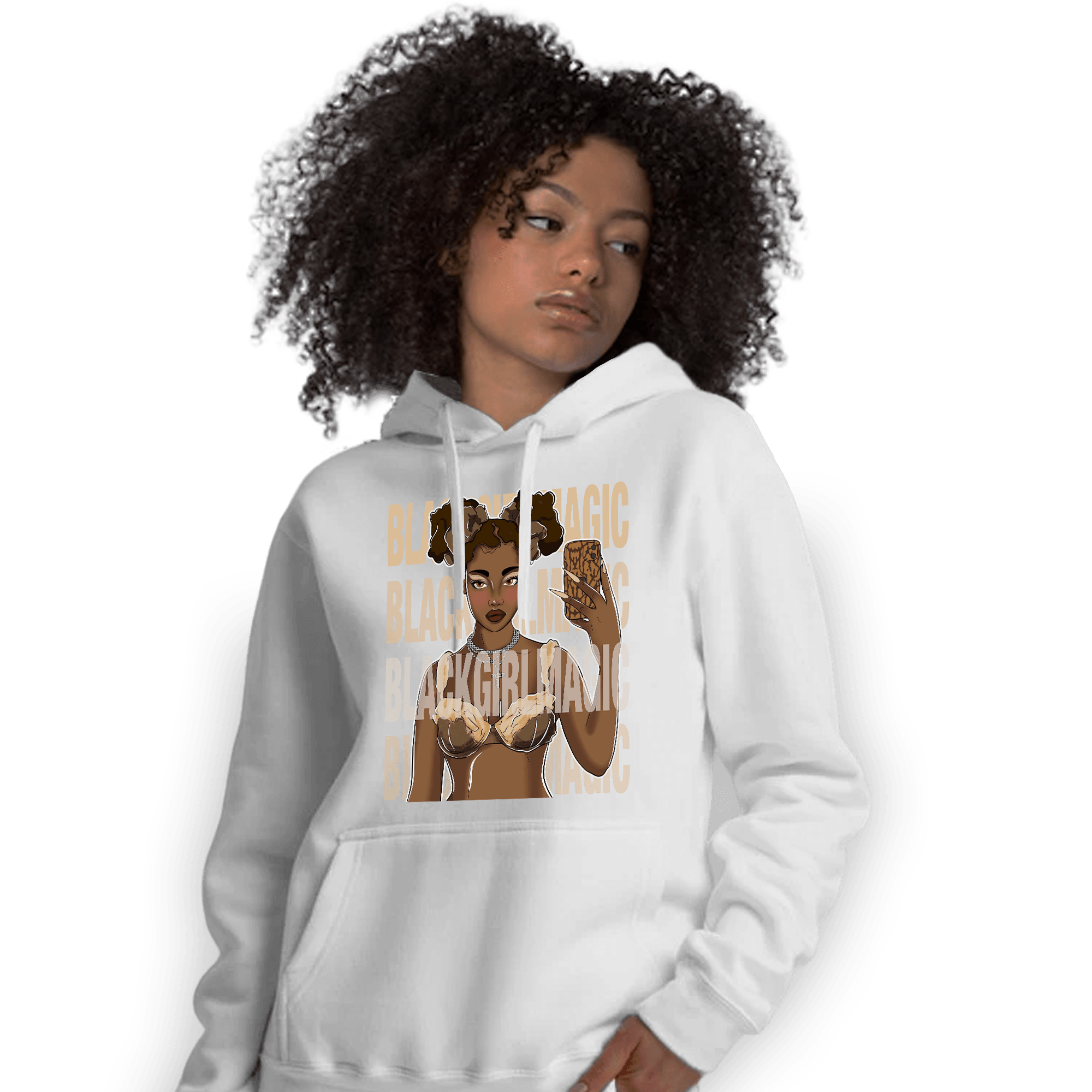 Palomino 3s Hoodie Match Black Magic Girl Selfie - NastyJamz