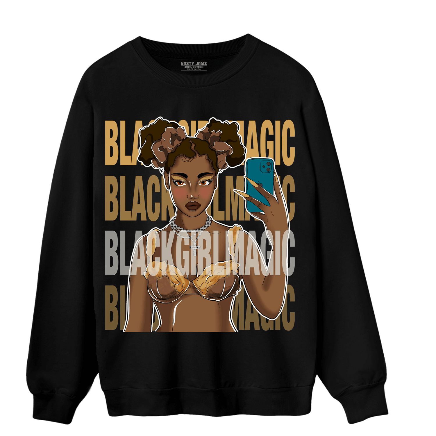 Cacao Wow 4s Sweatshirt Match Black Magic Girl Selfie - NastyJamz