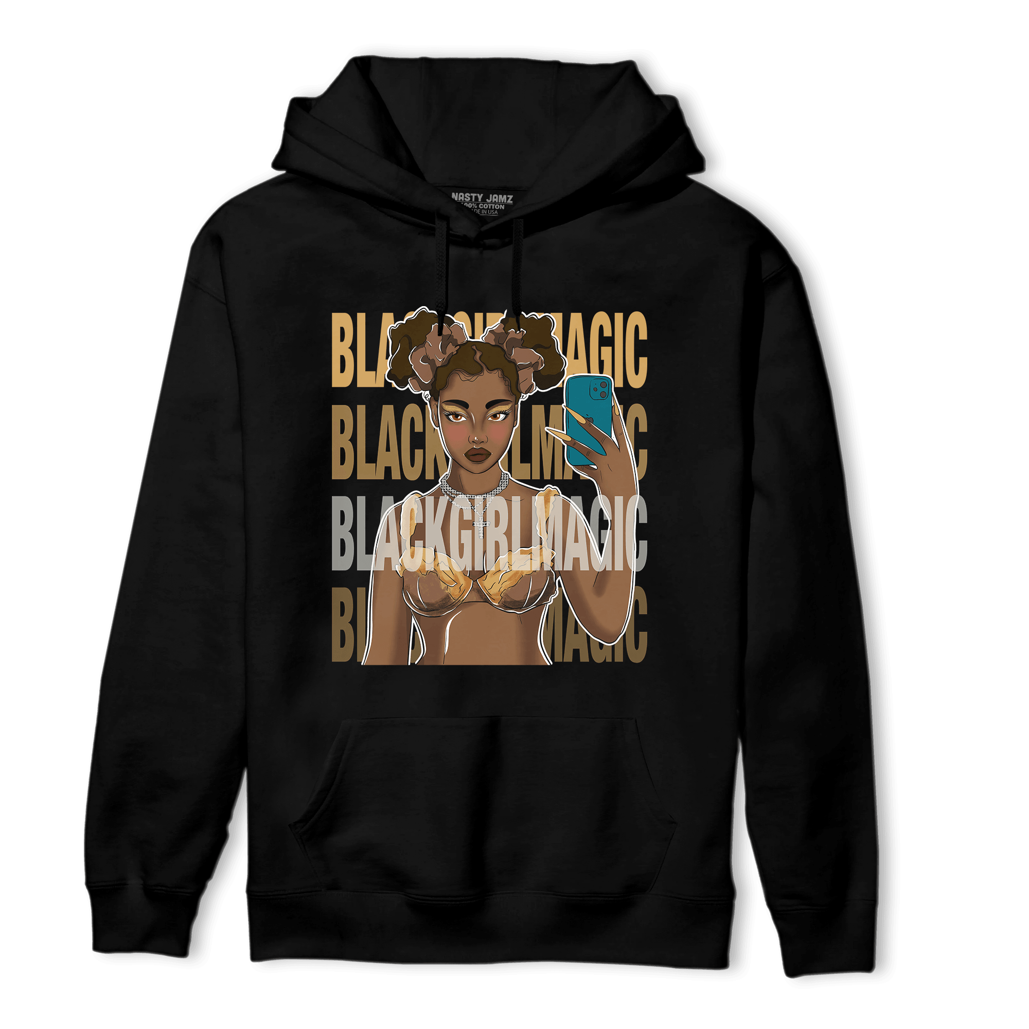 Cacao Wow 4s Hoodie Match Black Magic Girl Selfie - NastyJamz