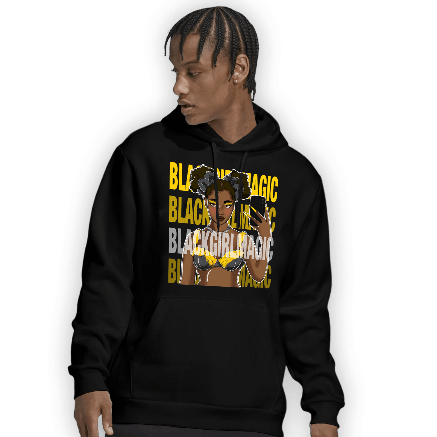 Thunder 4s Hoodie Match Black Magic Girl Selfie - NastyJamz