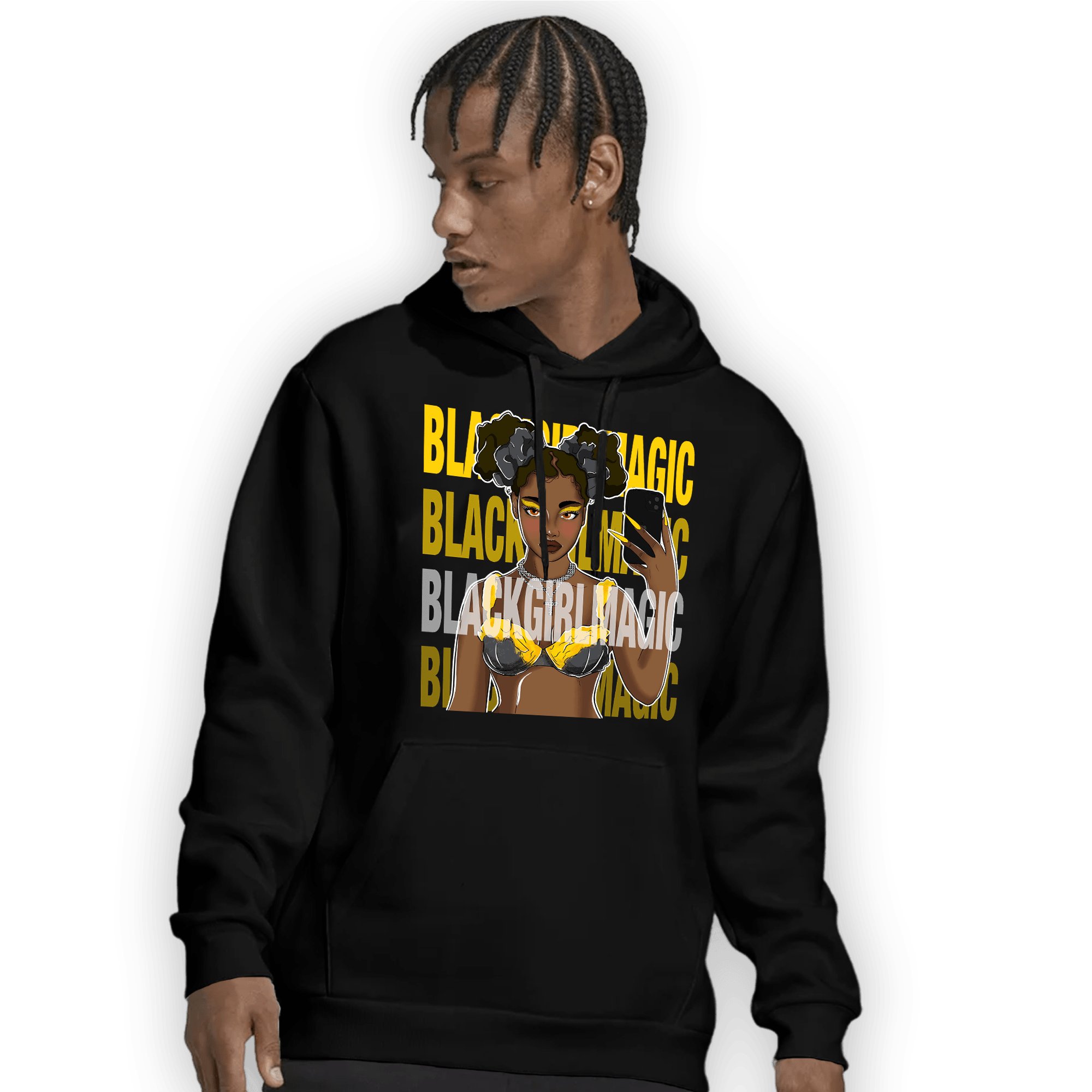 Thunder 4s Hoodie Match Black Magic Girl Selfie - NastyJamz