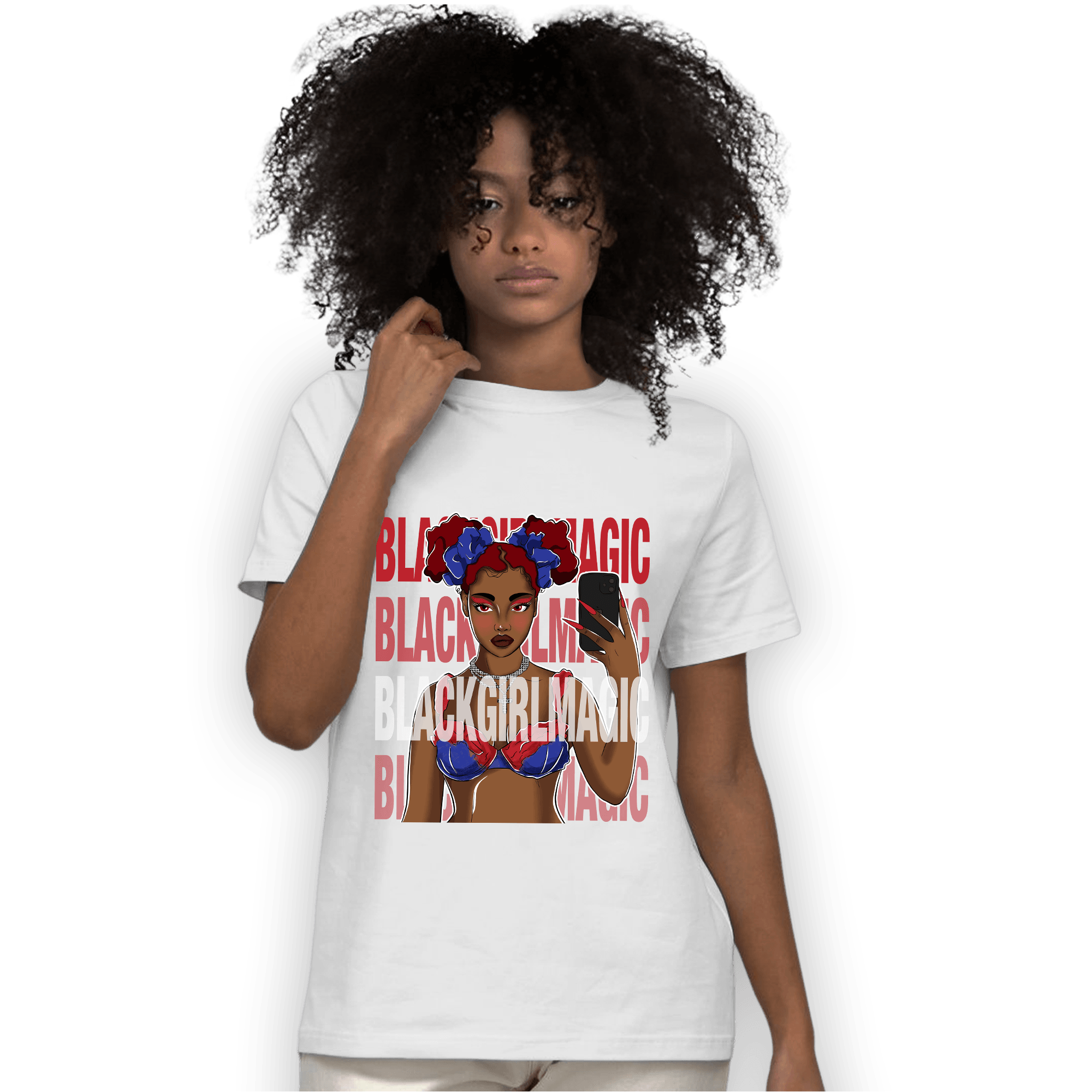 Playoffs 8s T Shirt Match Black Magic Girl Selfie - NastyJamz