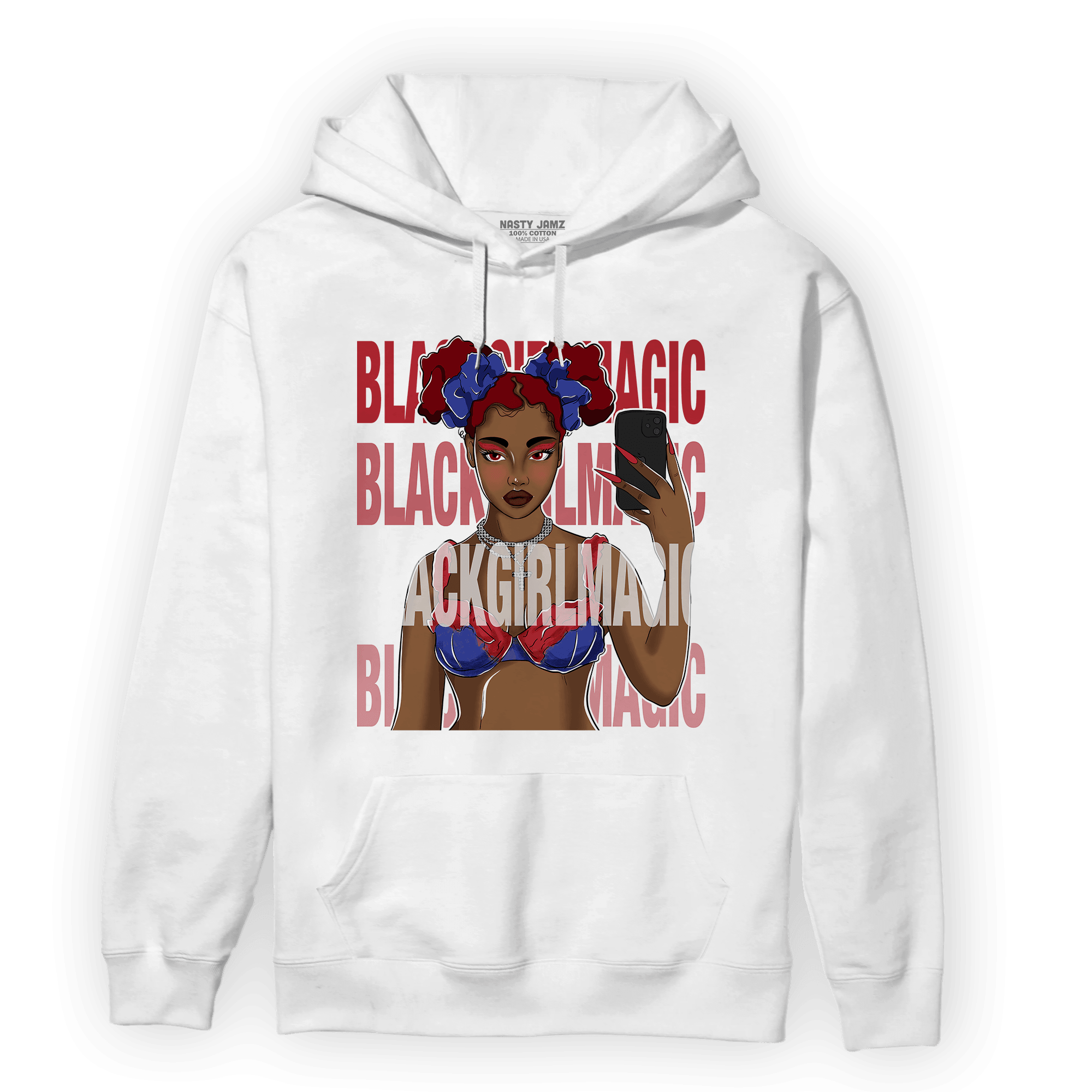 Playoffs 8s Hoodie Match Black Magic Girl Selfie - NastyJamz