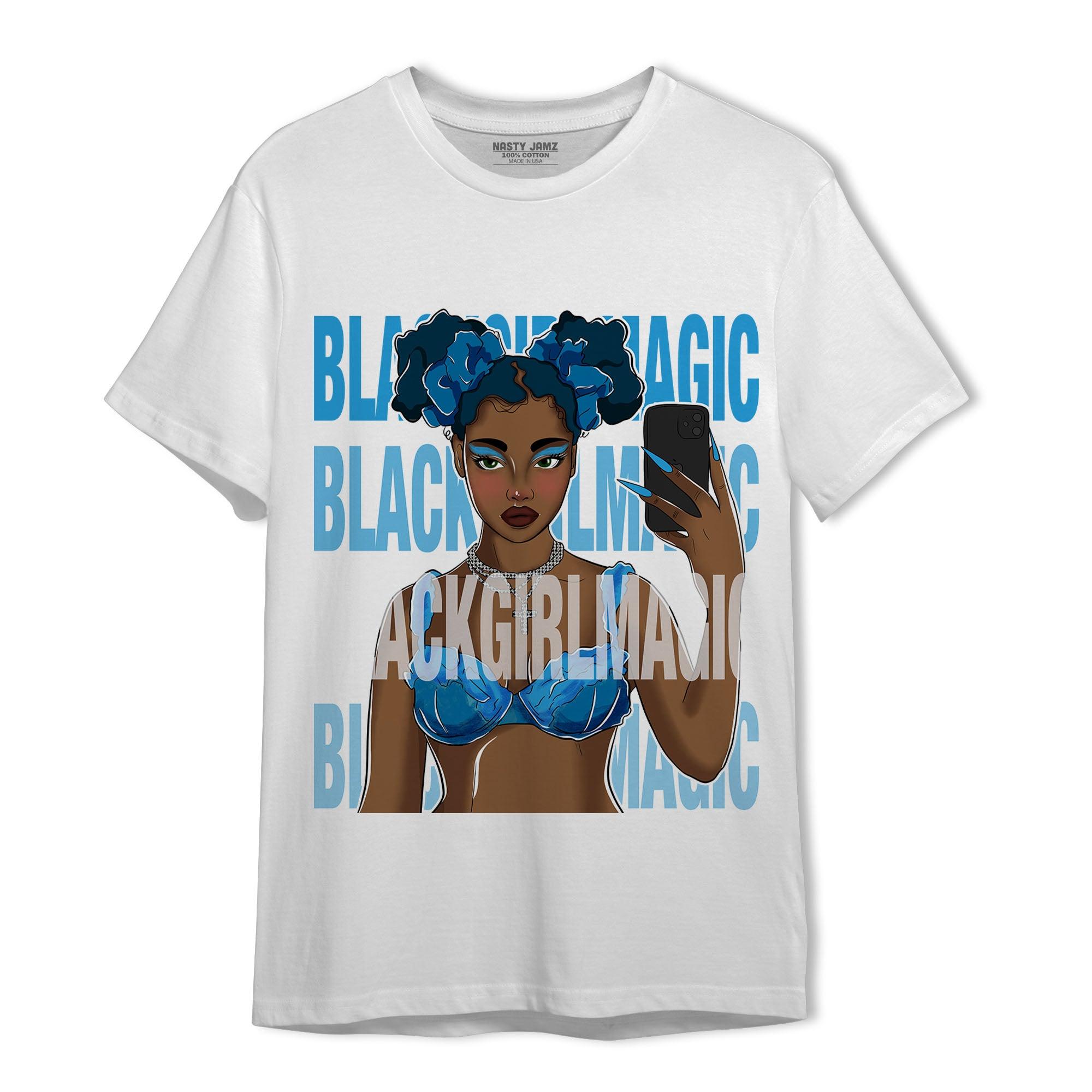 Powder Blue 9s T Shirt Match Black Magic Girl Selfie - NastyJamz