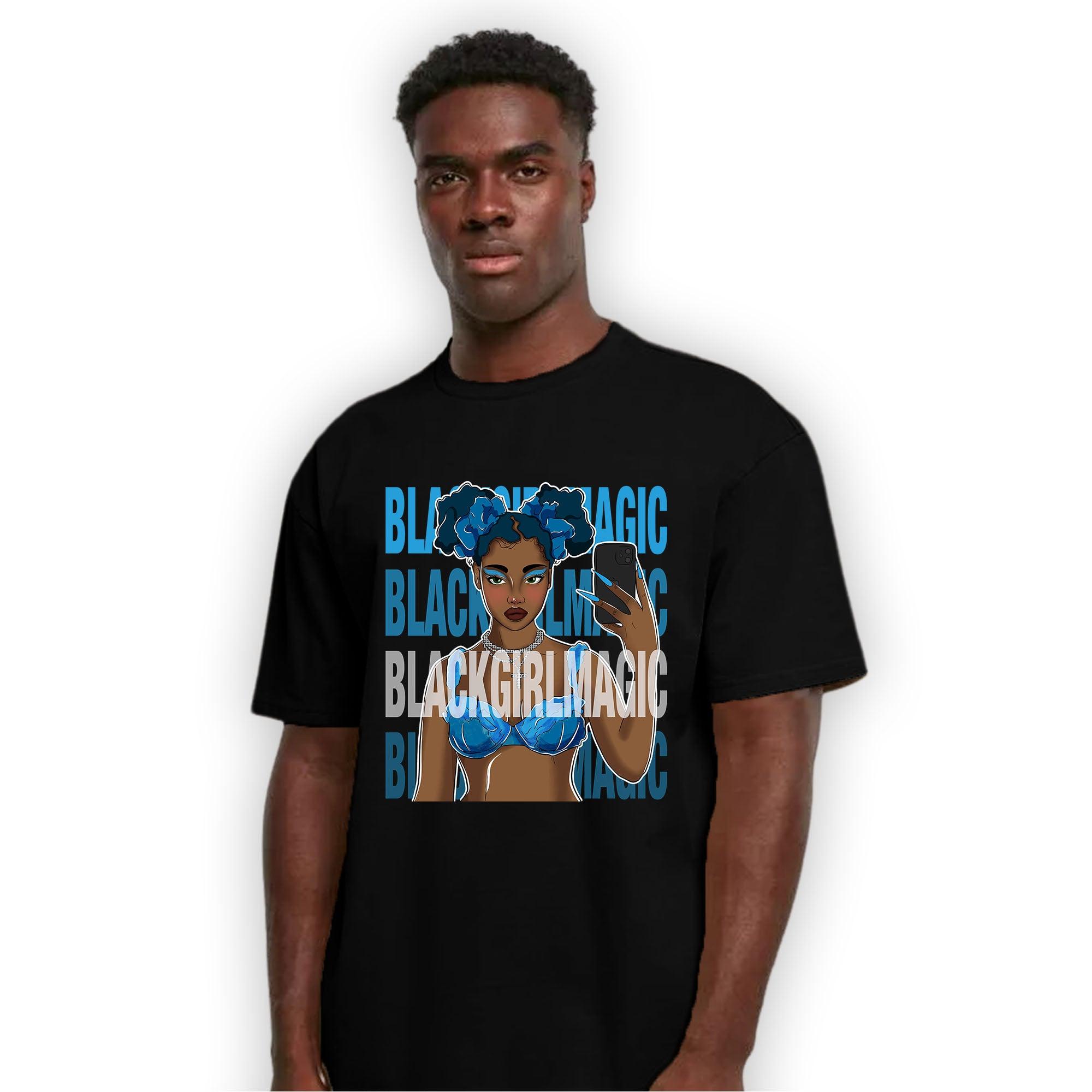 Powder Blue 9s T Shirt Match Black Magic Girl Selfie - NastyJamz
