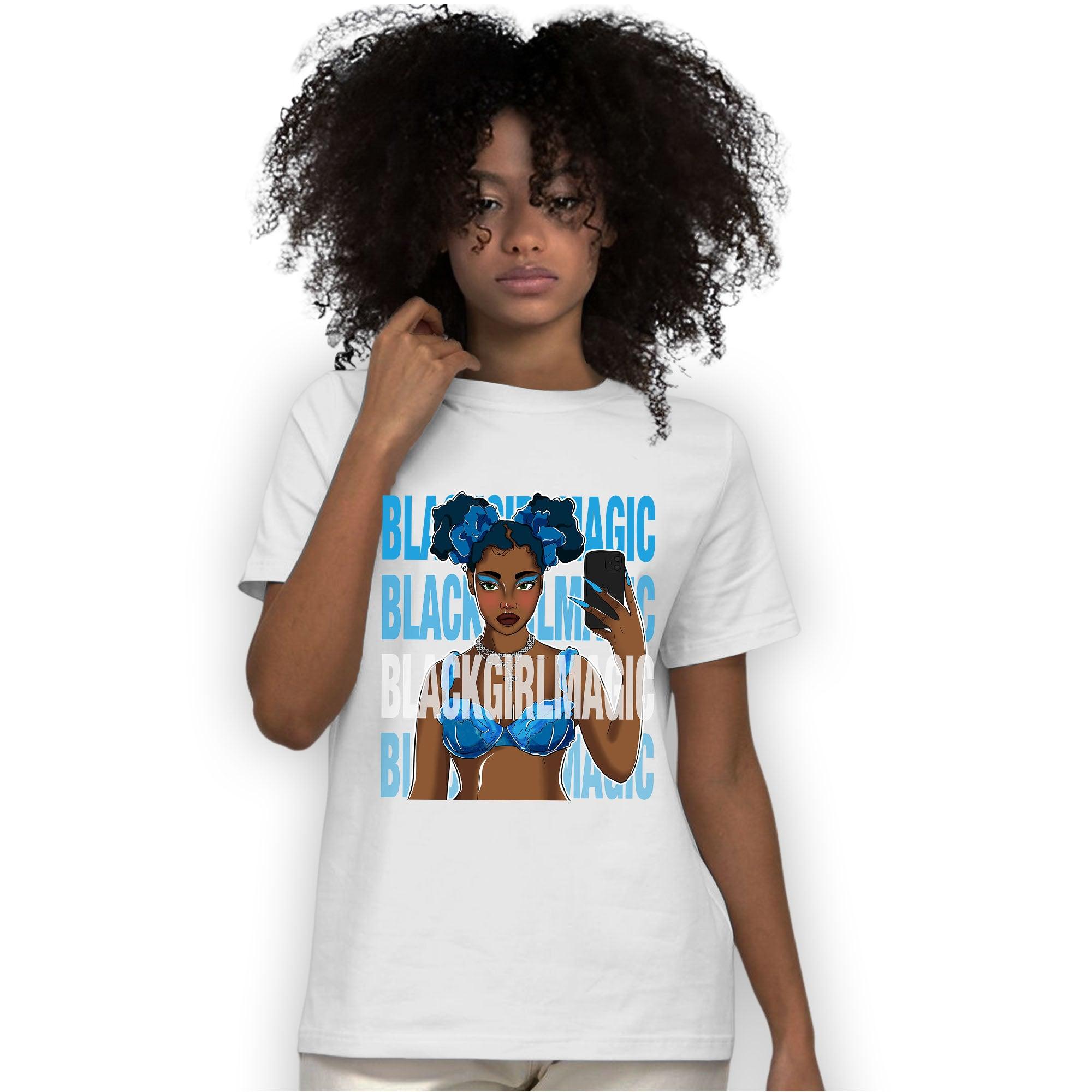 Powder Blue 9s T Shirt Match Black Magic Girl Selfie - NastyJamz