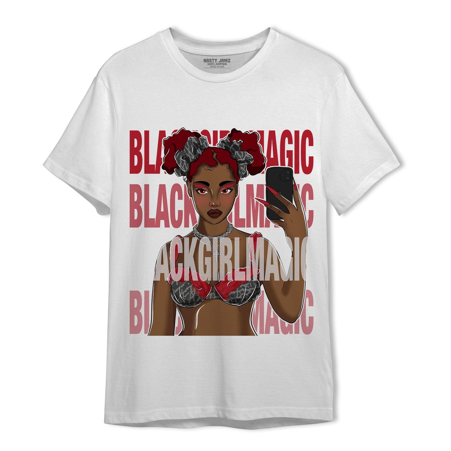 Spizike Low Bred T Shirt Match Black Magic Girl Selfie - NastyJamz