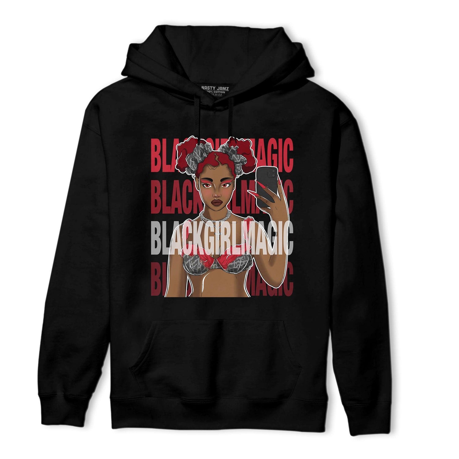 Spizike Low Bred Hoodie Match Black Magic Girl Selfie - NastyJamz