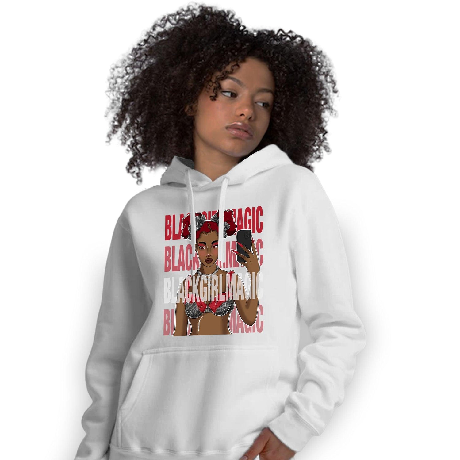 Spizike Low Bred Hoodie Match Black Magic Girl Selfie - NastyJamz