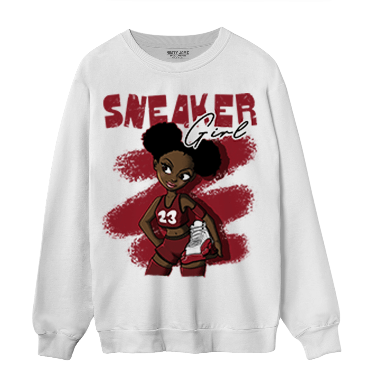Cherry 12s Sweatshirt Match Black Sneaker Girl - NastyJamz
