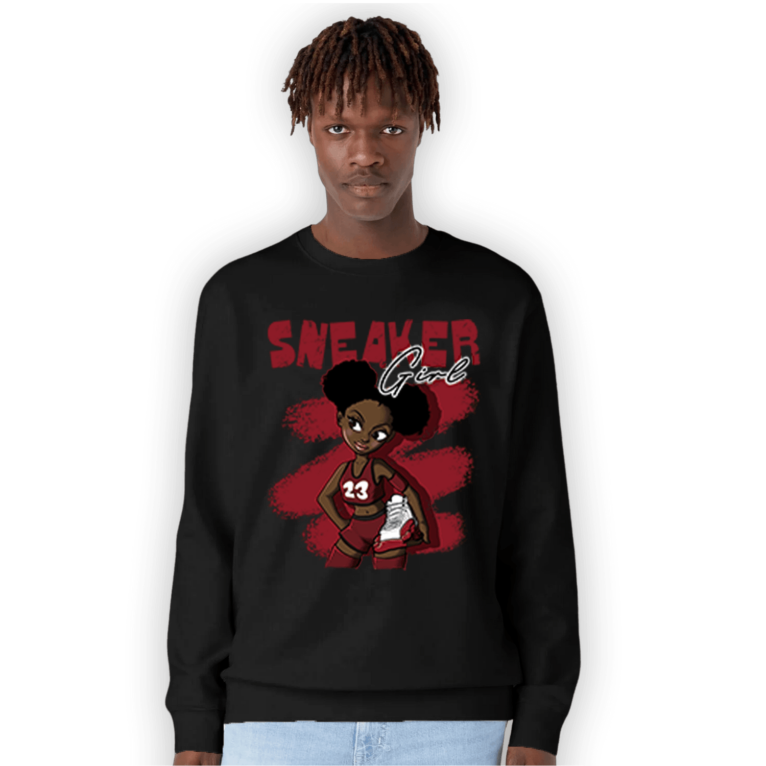 Cherry 12s Sweatshirt Match Black Sneaker Girl - NastyJamz