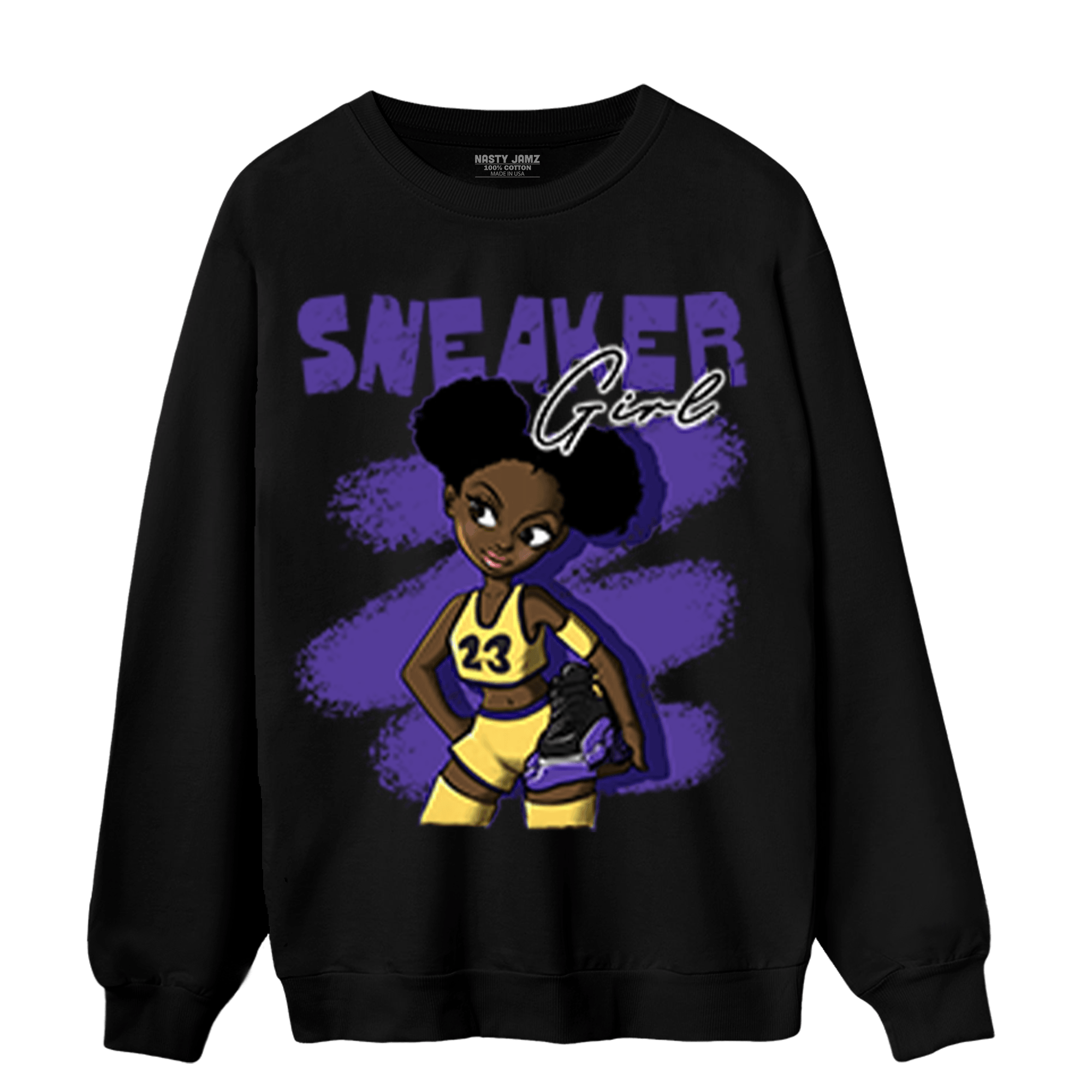 Field Purple 12s Sweatshirt Match Black Sneaker Girl - NastyJamz
