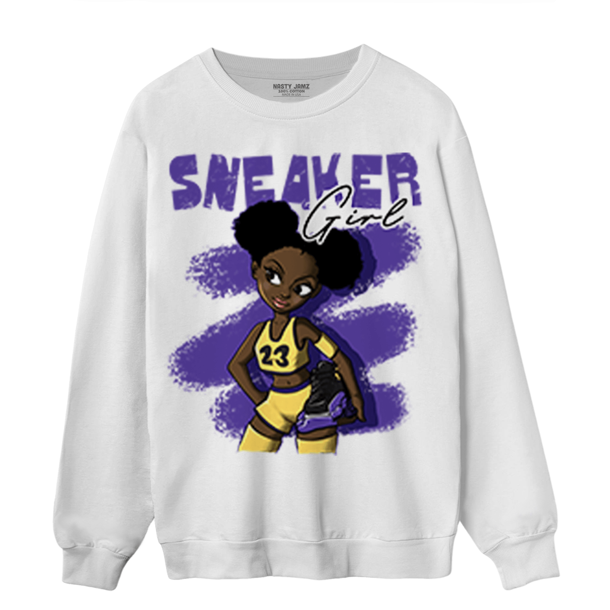 Field Purple 12s Sweatshirt Match Black Sneaker Girl - NastyJamz