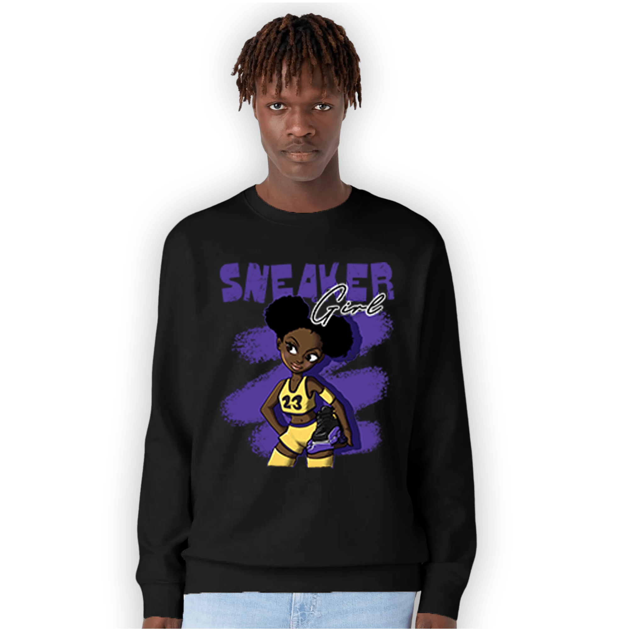 Field Purple 12s Sweatshirt Match Black Sneaker Girl - NastyJamz