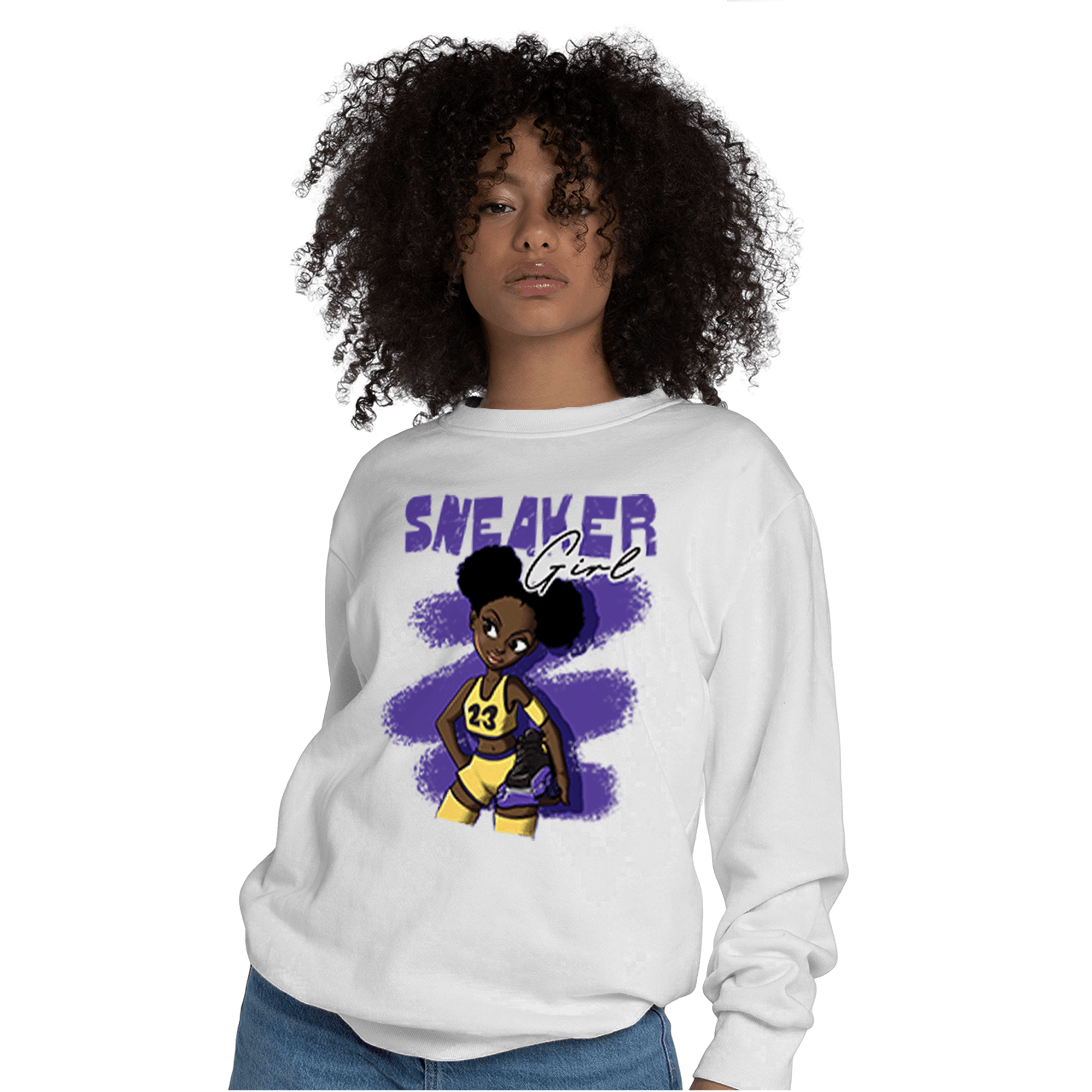 Field Purple 12s Sweatshirt Match Black Sneaker Girl - NastyJamz