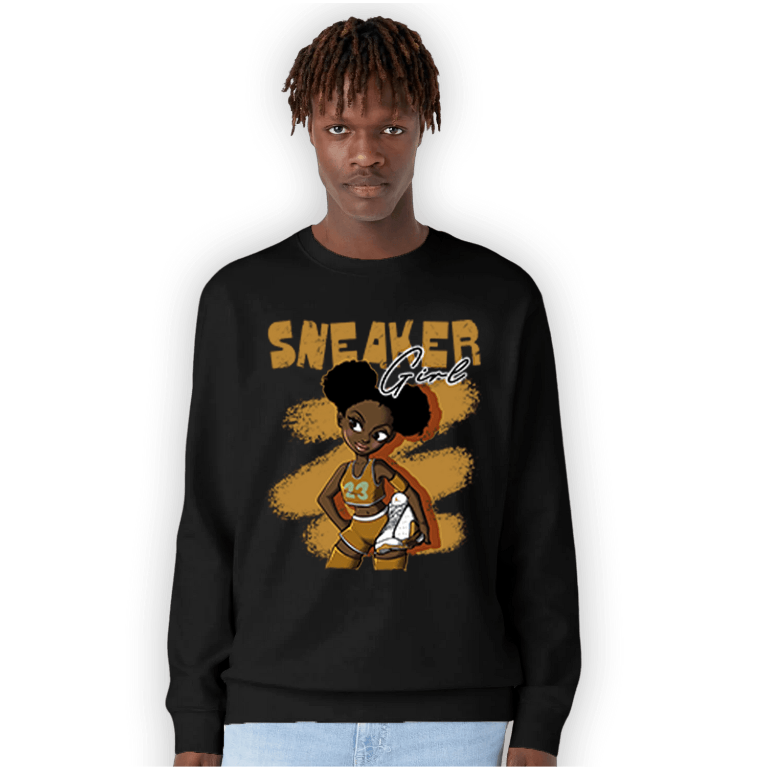 Wheat 13s Sweatshirt Match Black Sneaker Girl - NastyJamz