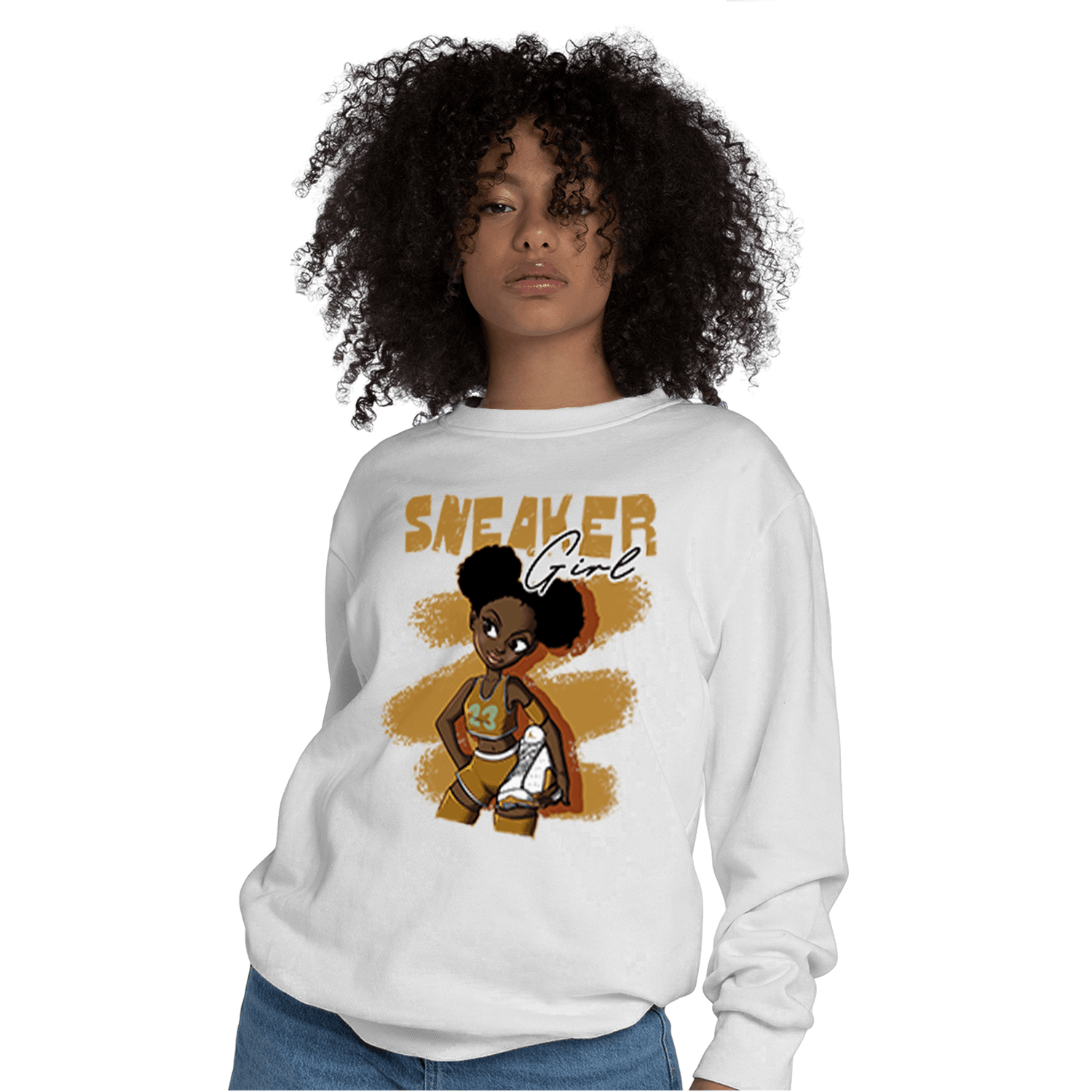 Wheat 13s Sweatshirt Match Black Sneaker Girl - NastyJamz