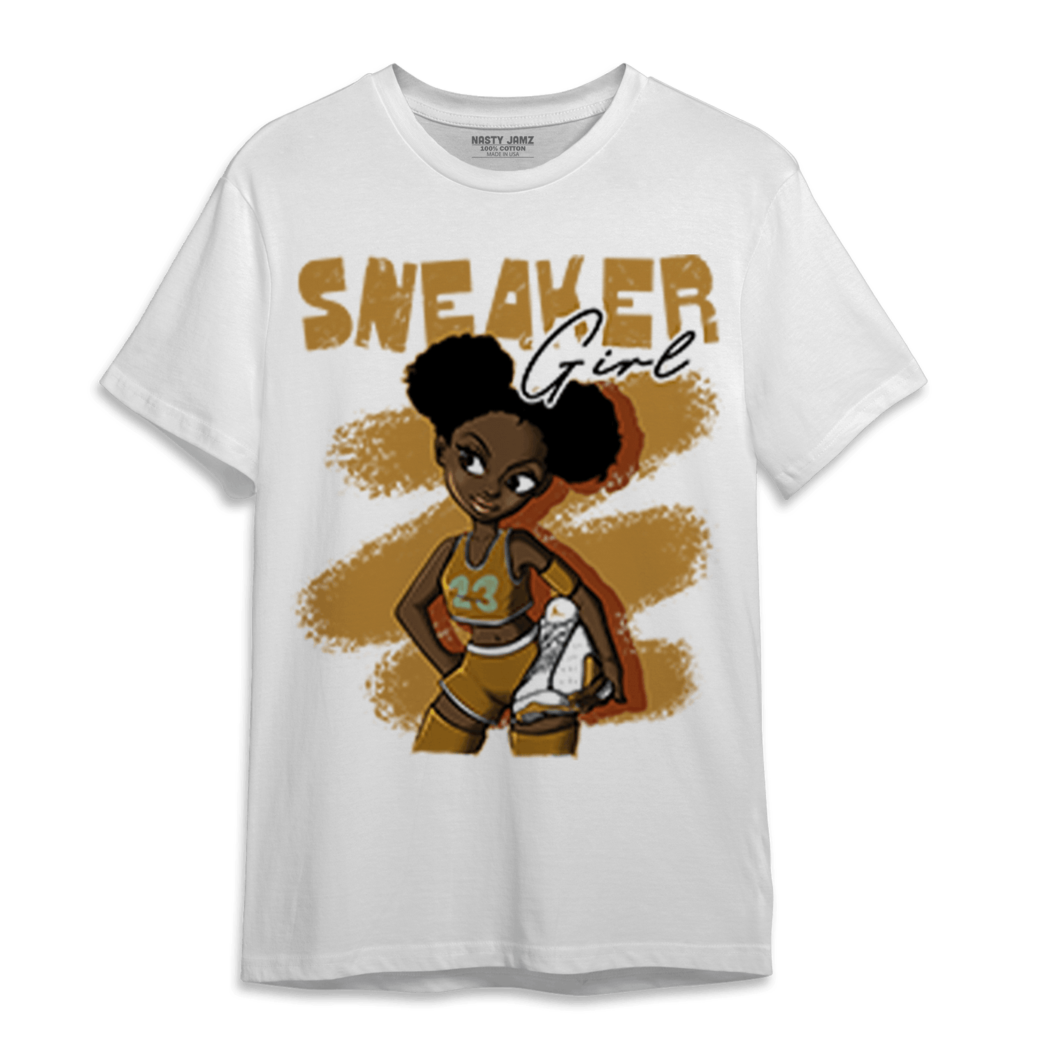 Wheat 13s T Shirt Match Black Sneaker Girl - NastyJamz