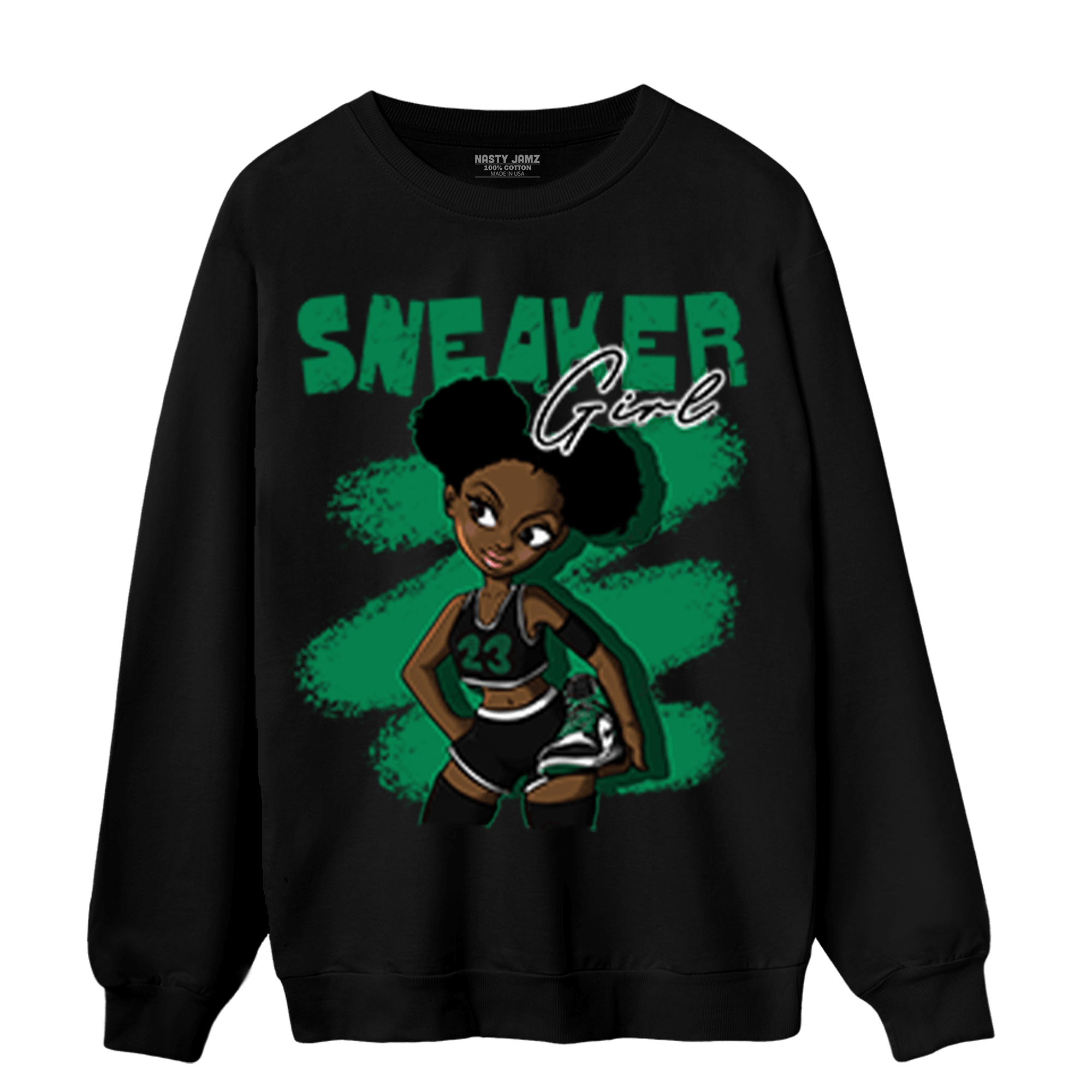 Celtic Lucky Green 1s Sweatshirt Match Black Sneaker Girl - NastyJamz