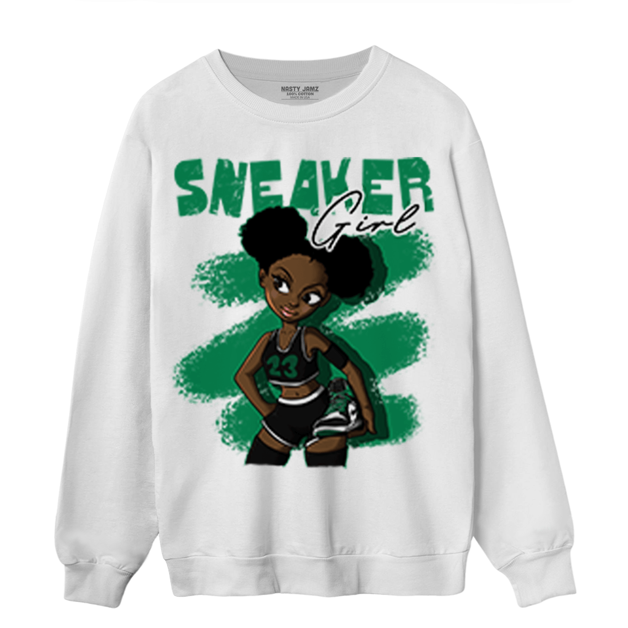 Celtic Lucky Green 1s Sweatshirt Match Black Sneaker Girl - NastyJamz