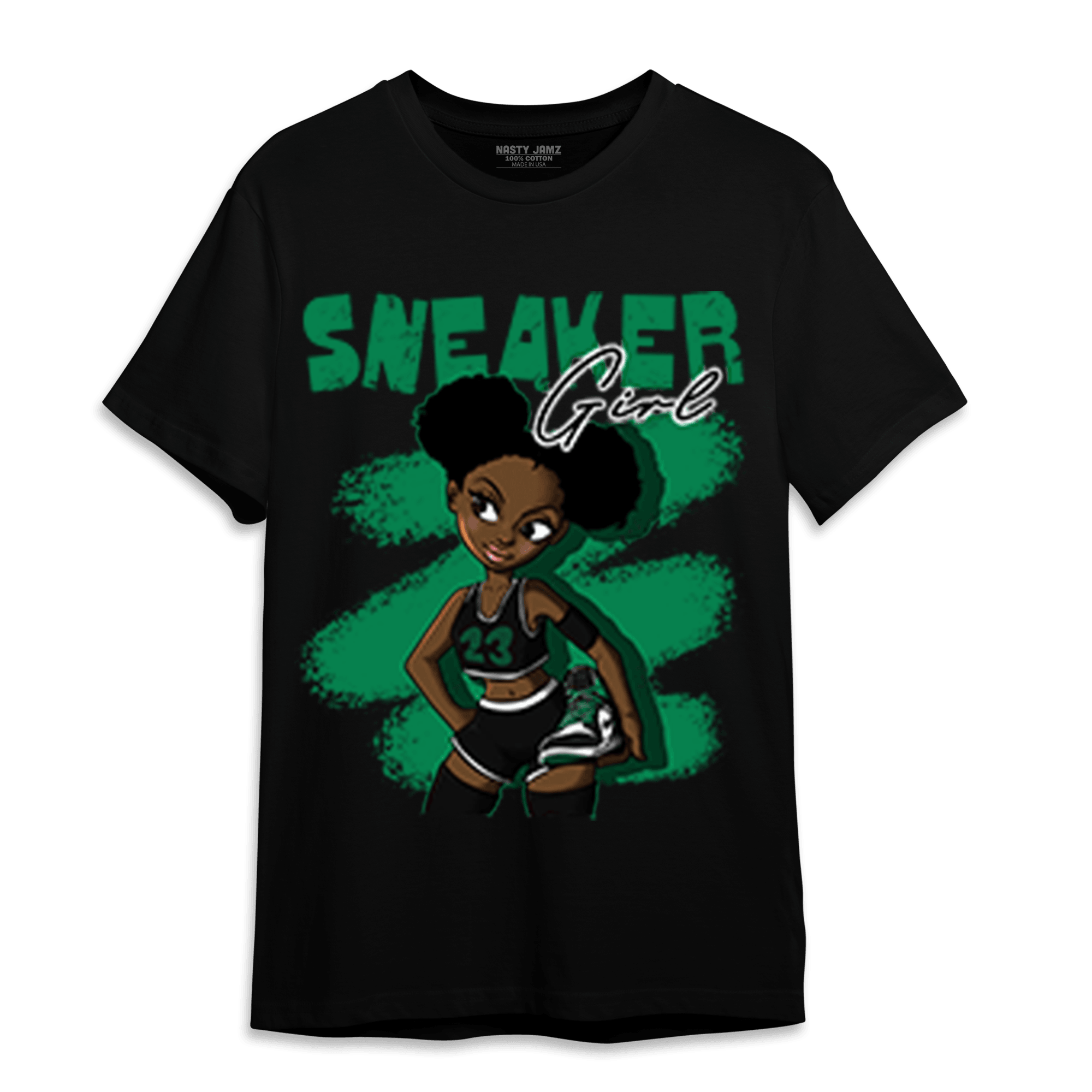 Celtic Lucky Green 1s T Shirt Match Black Sneaker Girl - NastyJamz