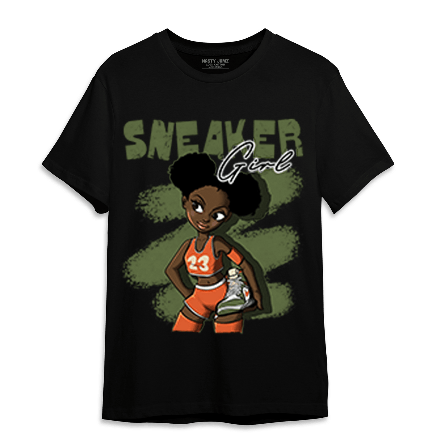 High OG Celadon 1s T Shirt Match Black Sneaker Girl - NastyJamz