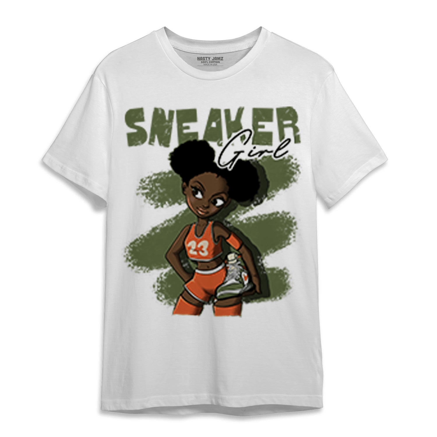 High OG Celadon 1s T Shirt Match Black Sneaker Girl - NastyJamz