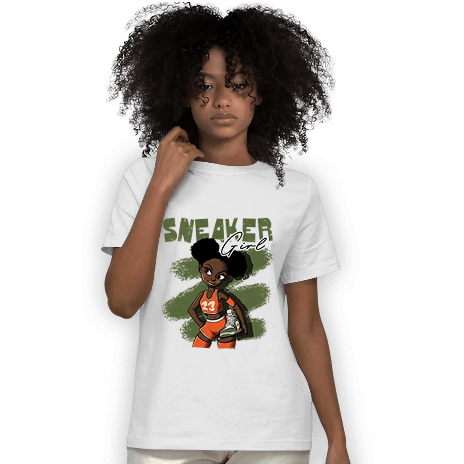 High OG Celadon 1s T Shirt Match Black Sneaker Girl - NastyJamz