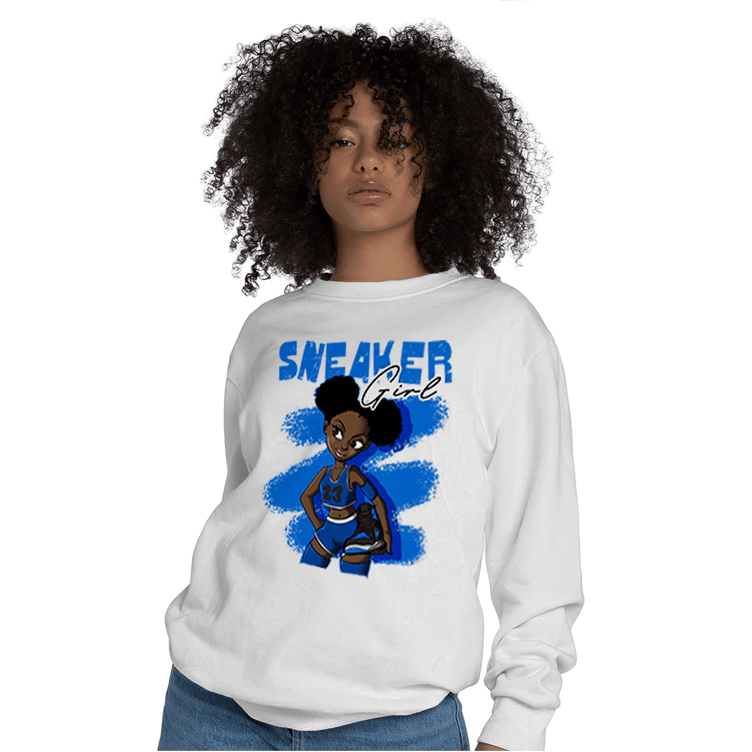 Royal Reimagined 1s Sweatshirt Match Black Sneaker Girl - NastyJamz