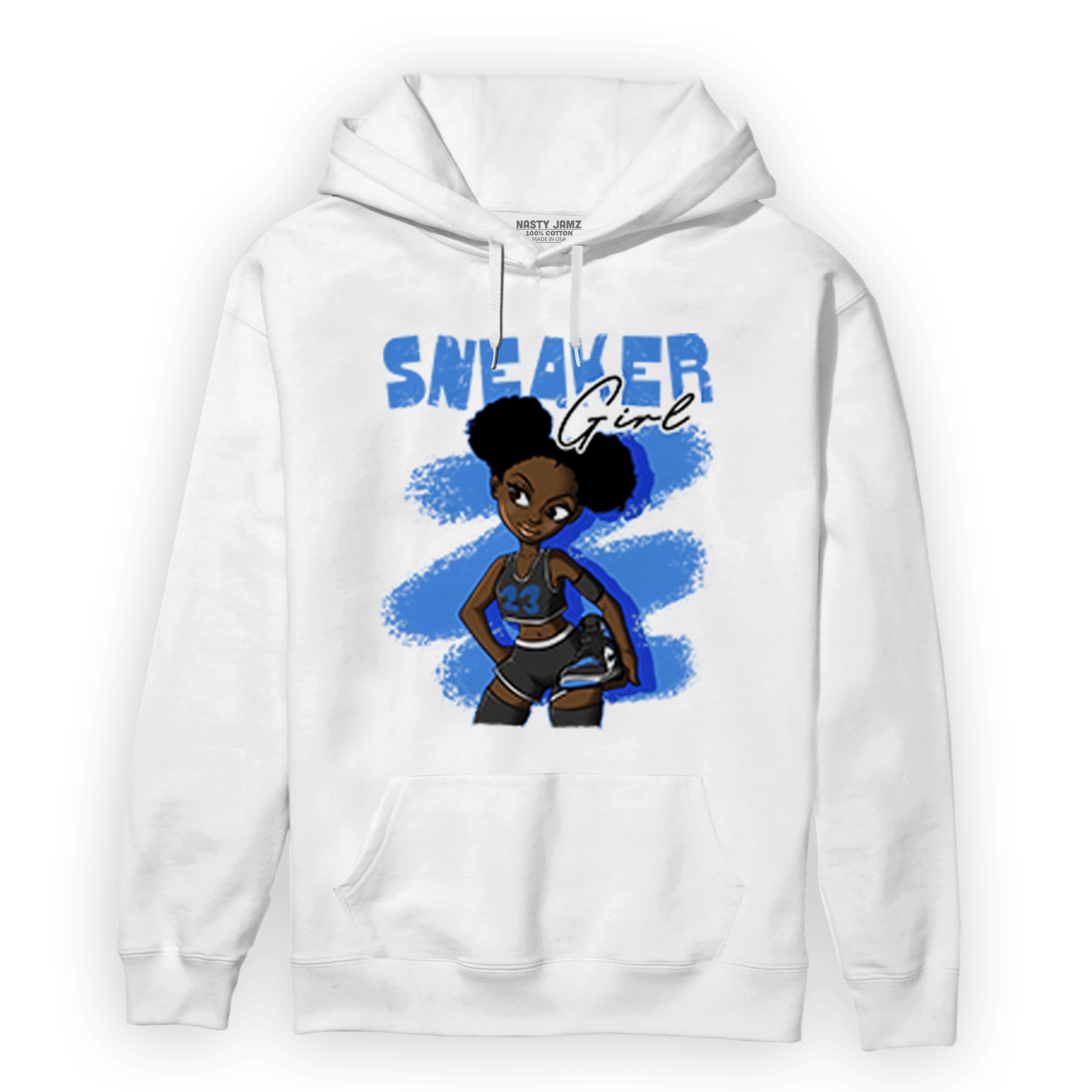 University Blue Toe 1s Hoodie Match Black Sneaker Girl - NastyJamz
