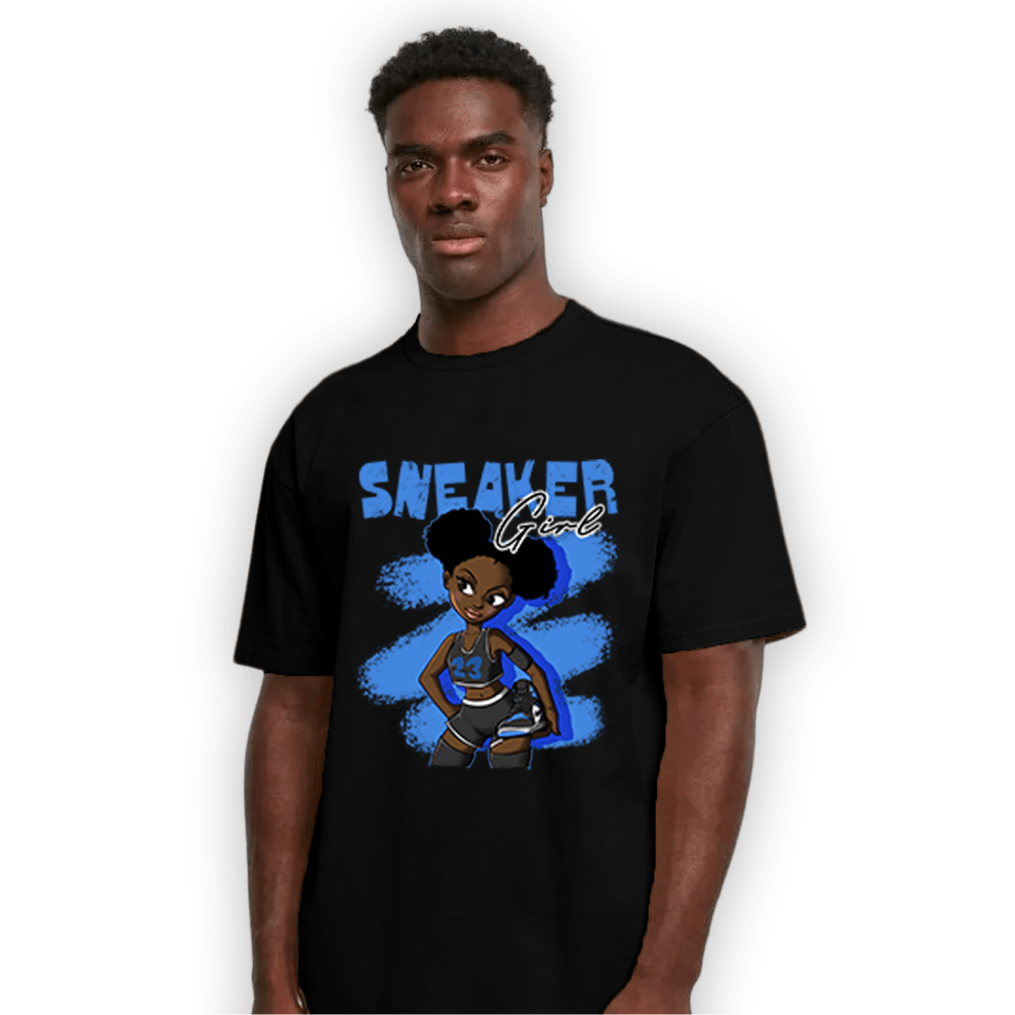 University Blue Toe 1s T Shirt Match Black Sneaker Girl - NastyJamz