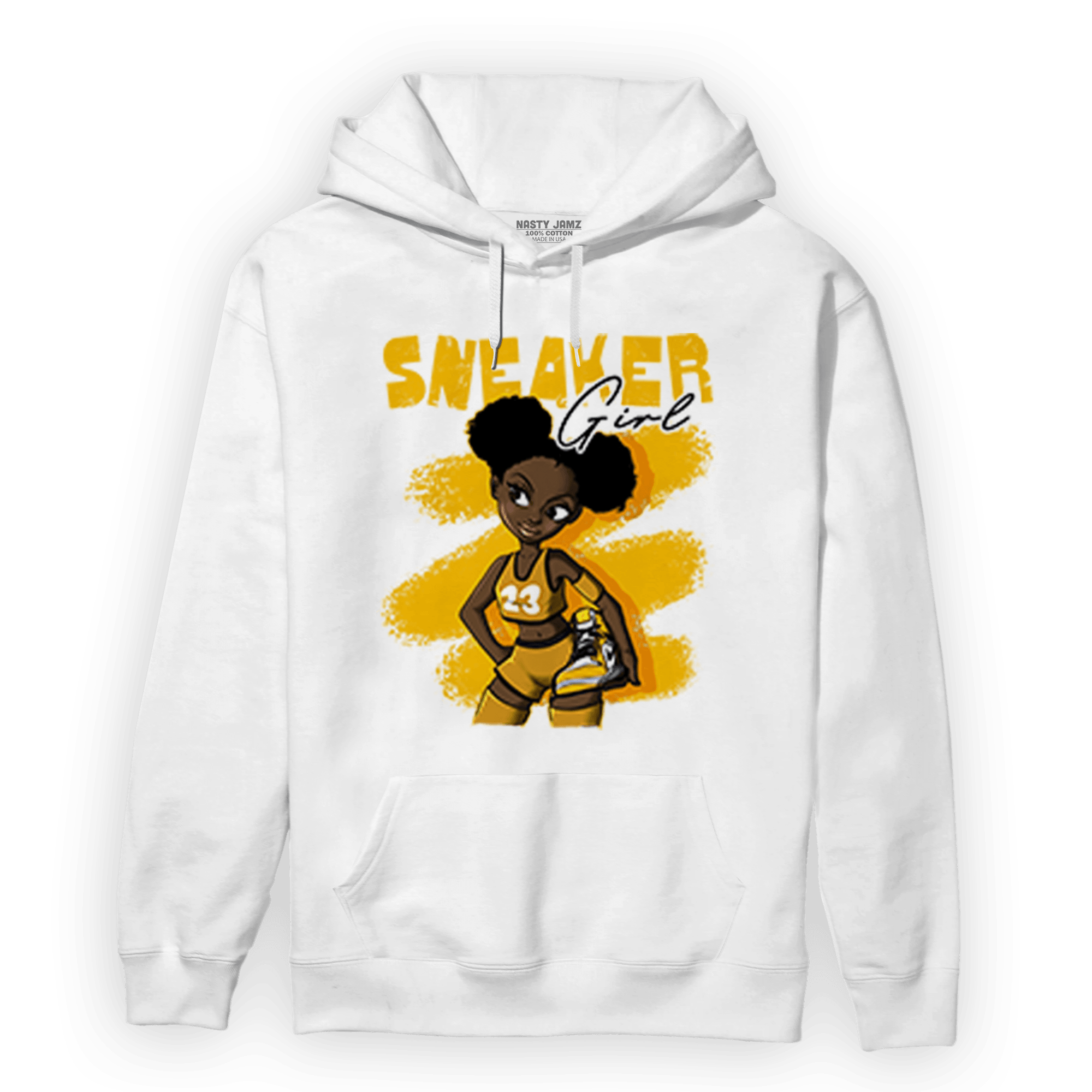 Yellow Ochre 1s Hoodie Match Black Sneaker Girl - NastyJamz