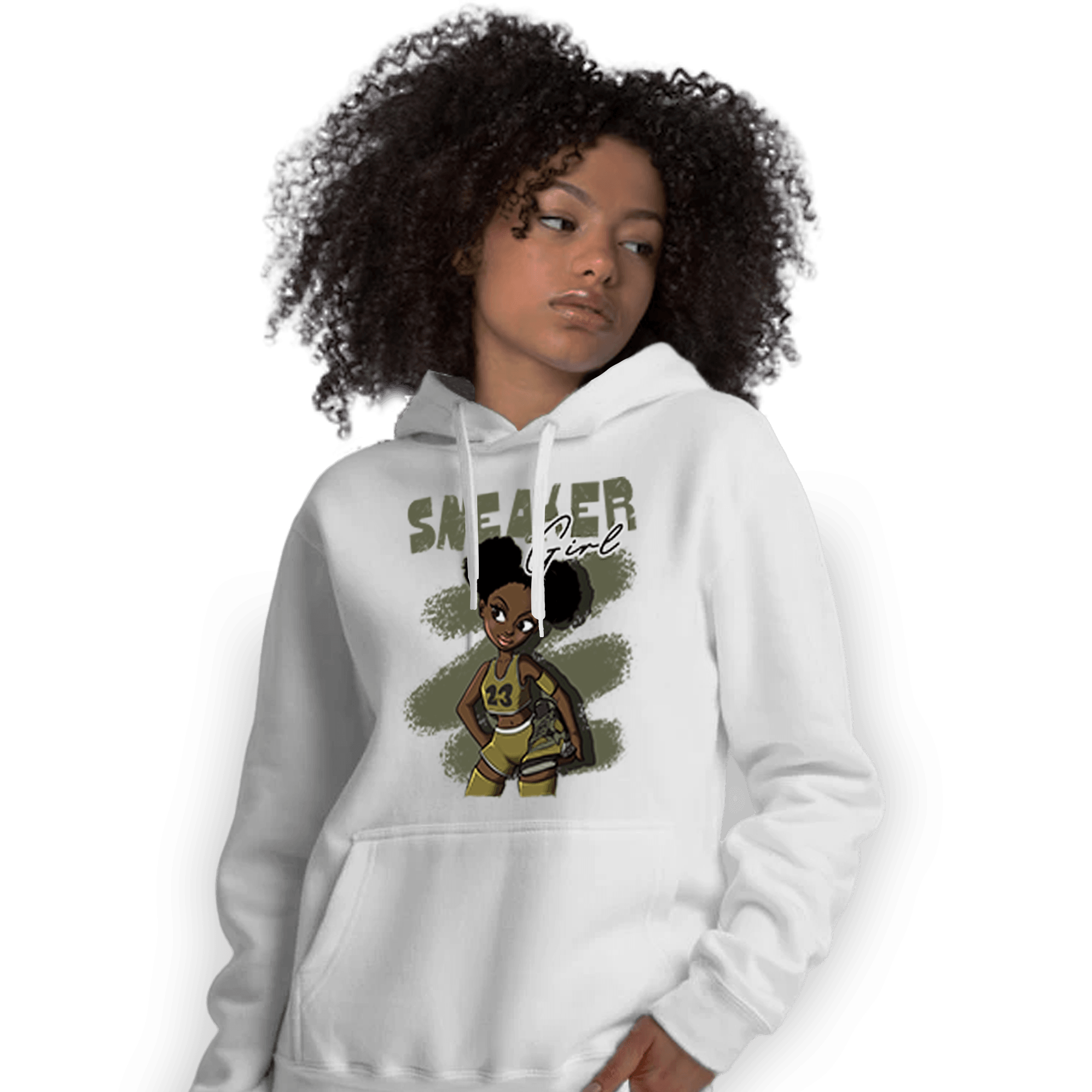 SE Craft Medium Olive 4s Hoodie Match Black Sneaker Girl - NastyJamz