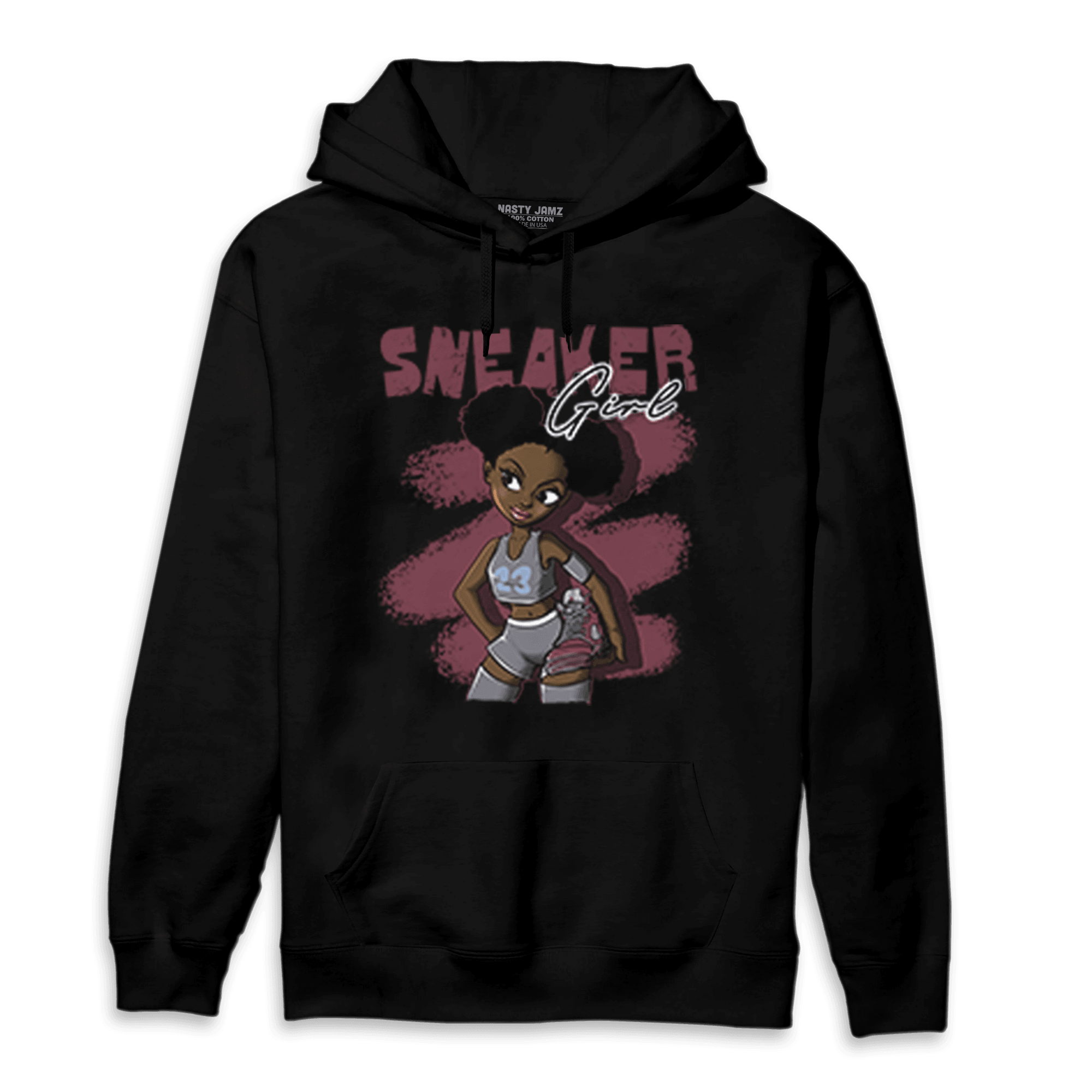 Burgundy 5s Hoodie Match Black Sneaker Girl - NastyJamz