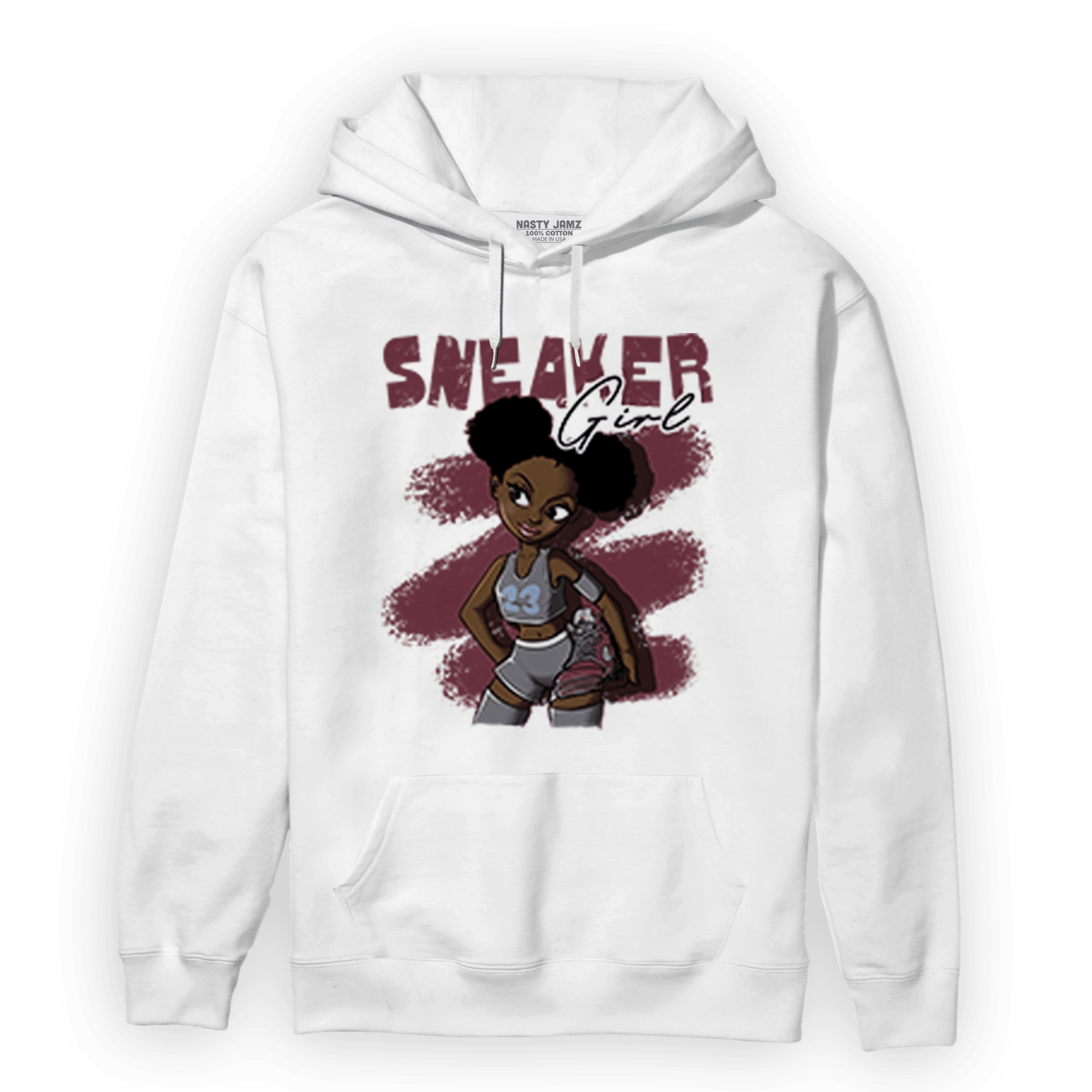 Burgundy 5s Hoodie Match Black Sneaker Girl - NastyJamz