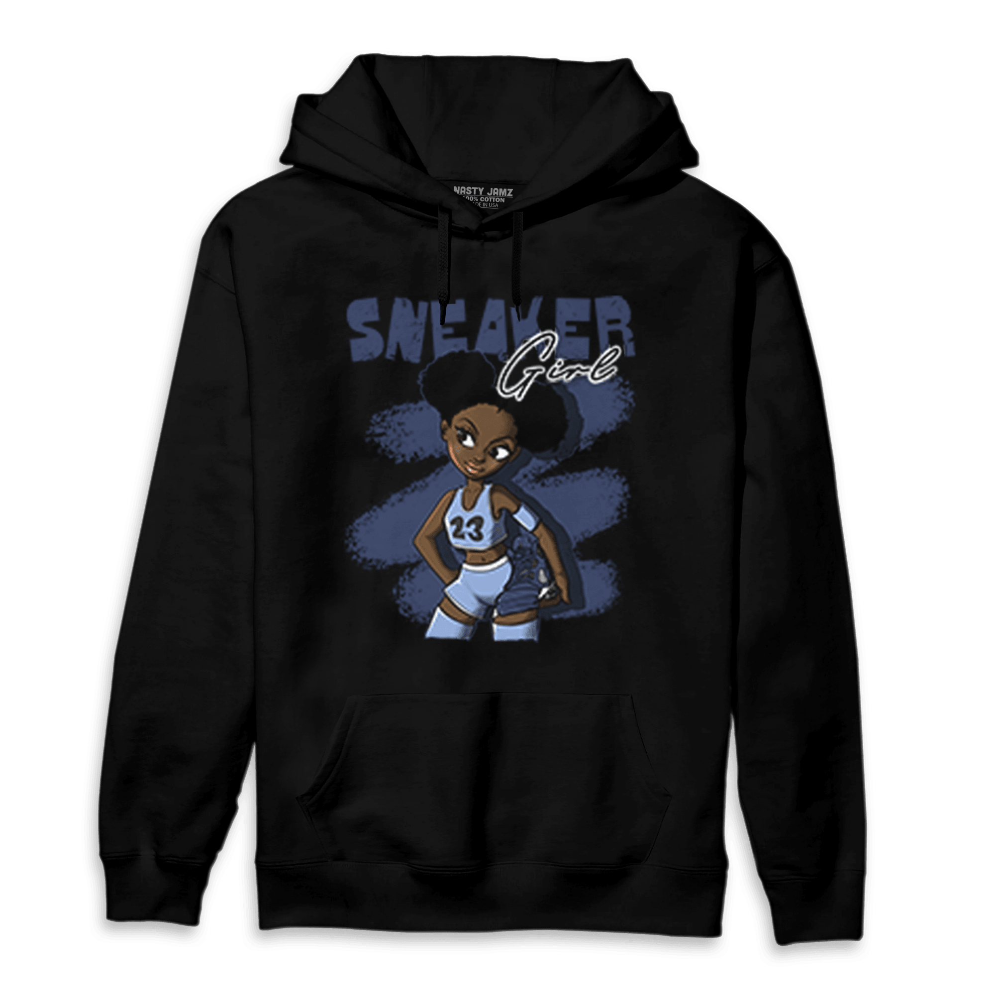 Midnight Navy 5s Hoodie Match Black Sneaker Girl - NastyJamz