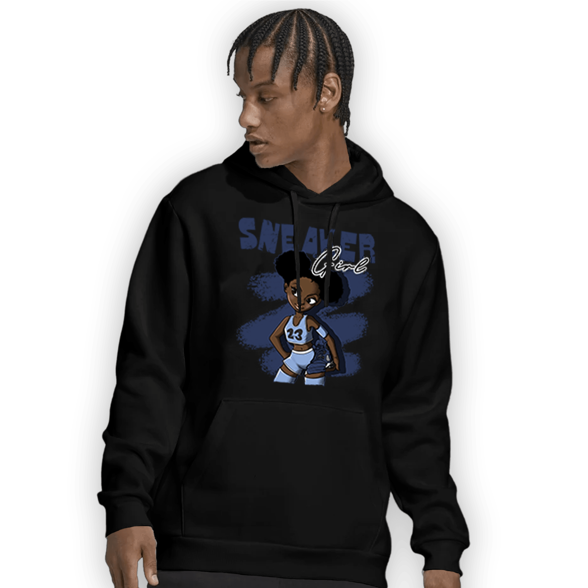 Midnight Navy 5s Hoodie Match Black Sneaker Girl - NastyJamz