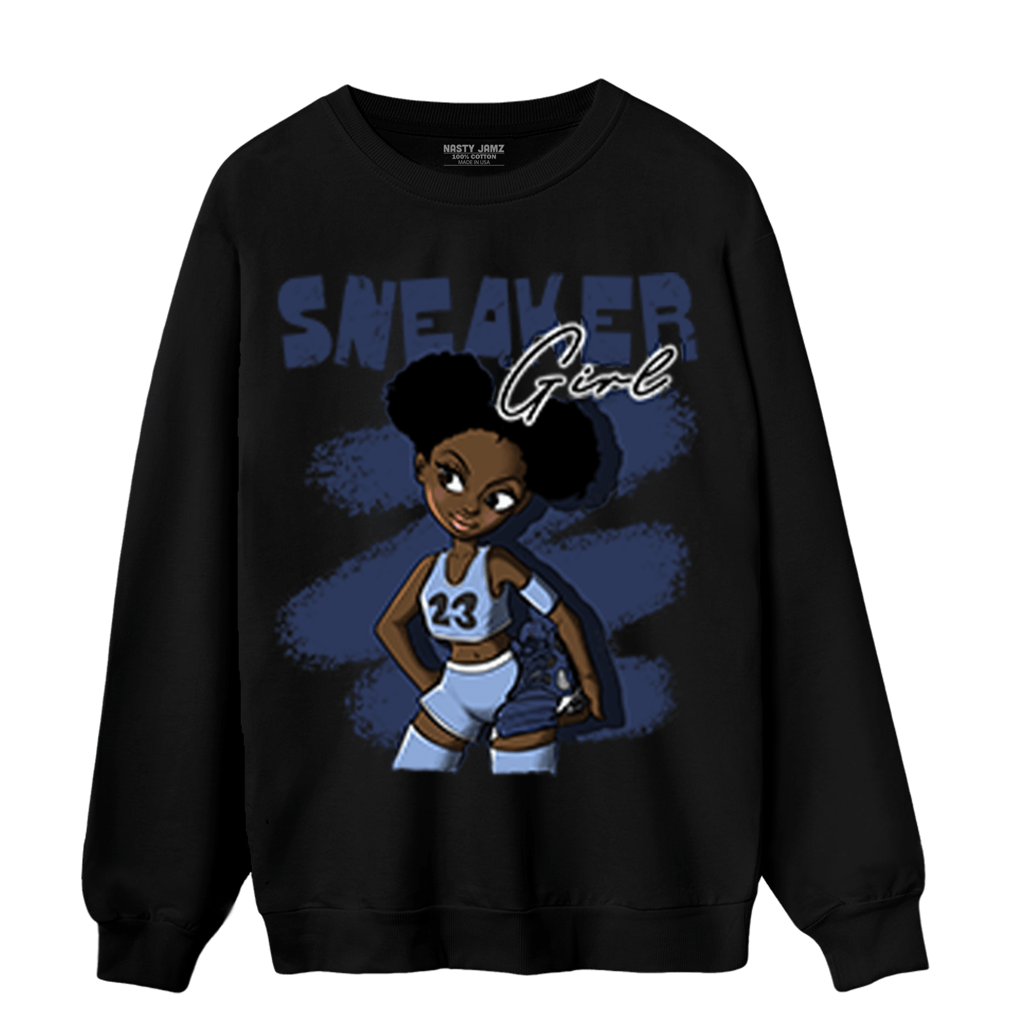 Midnight Navy 5s Sweatshirt Match Black Sneaker Girl - NastyJamz