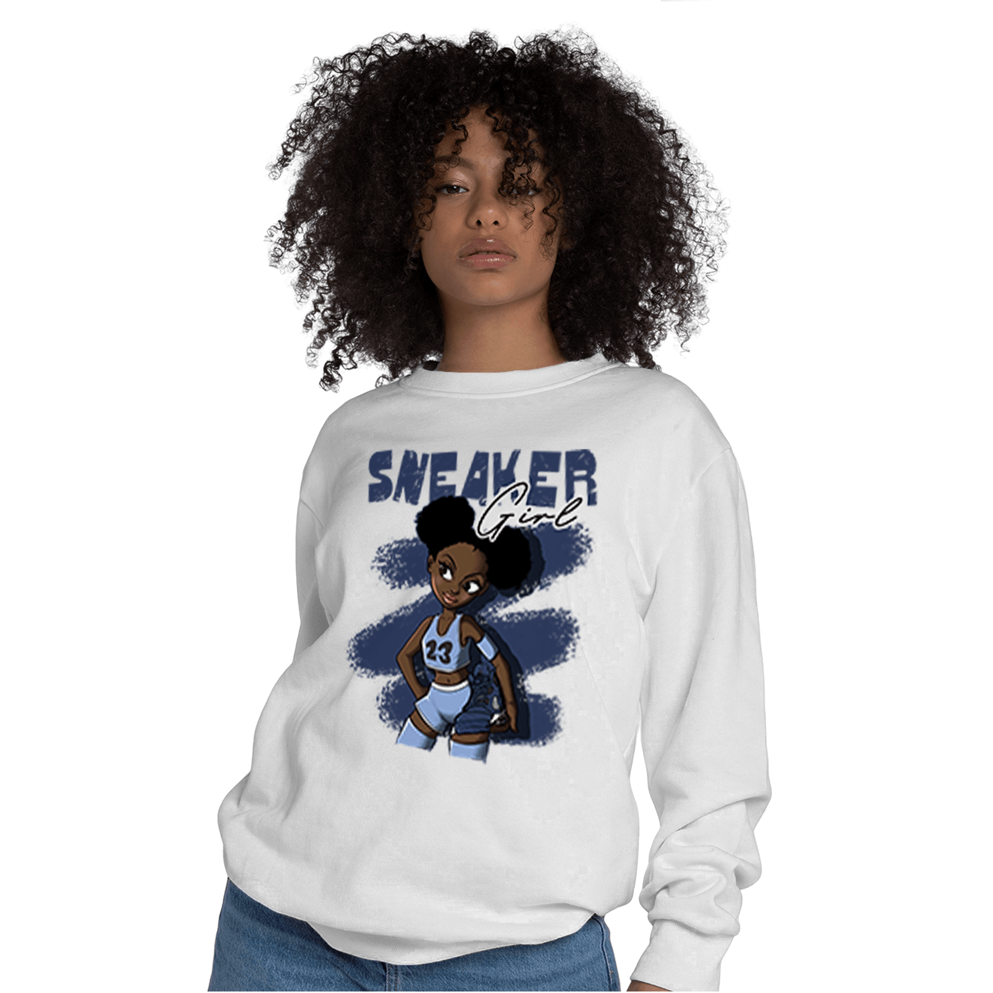 Midnight Navy 5s Sweatshirt Match Black Sneaker Girl - NastyJamz