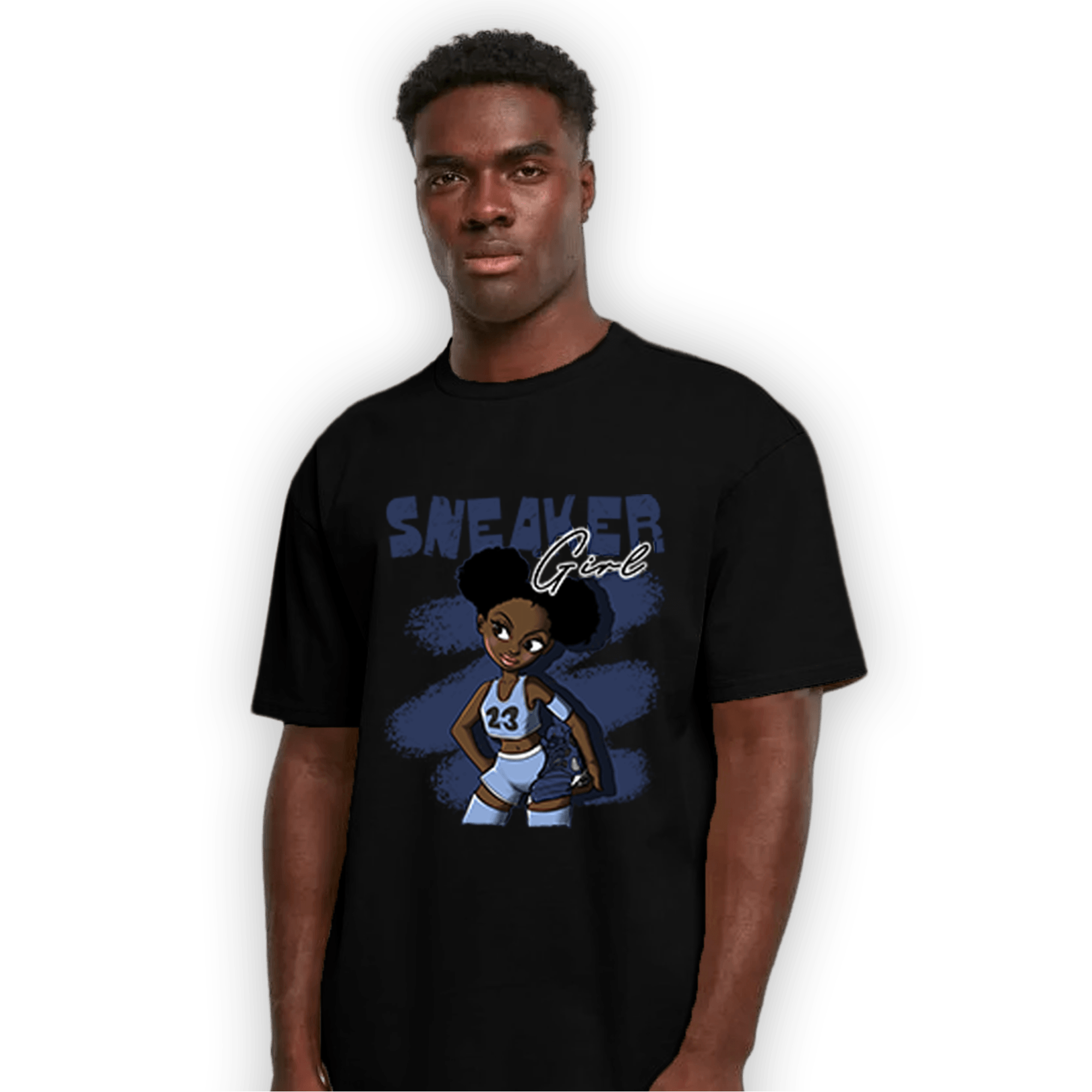 Midnight Navy 5s T Shirt Match Black Sneaker Girl - NastyJamz