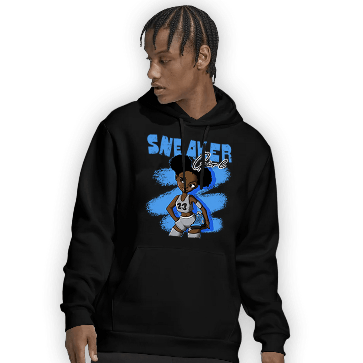 University Blue 5s Hoodie Match Black Sneaker Girl - NastyJamz